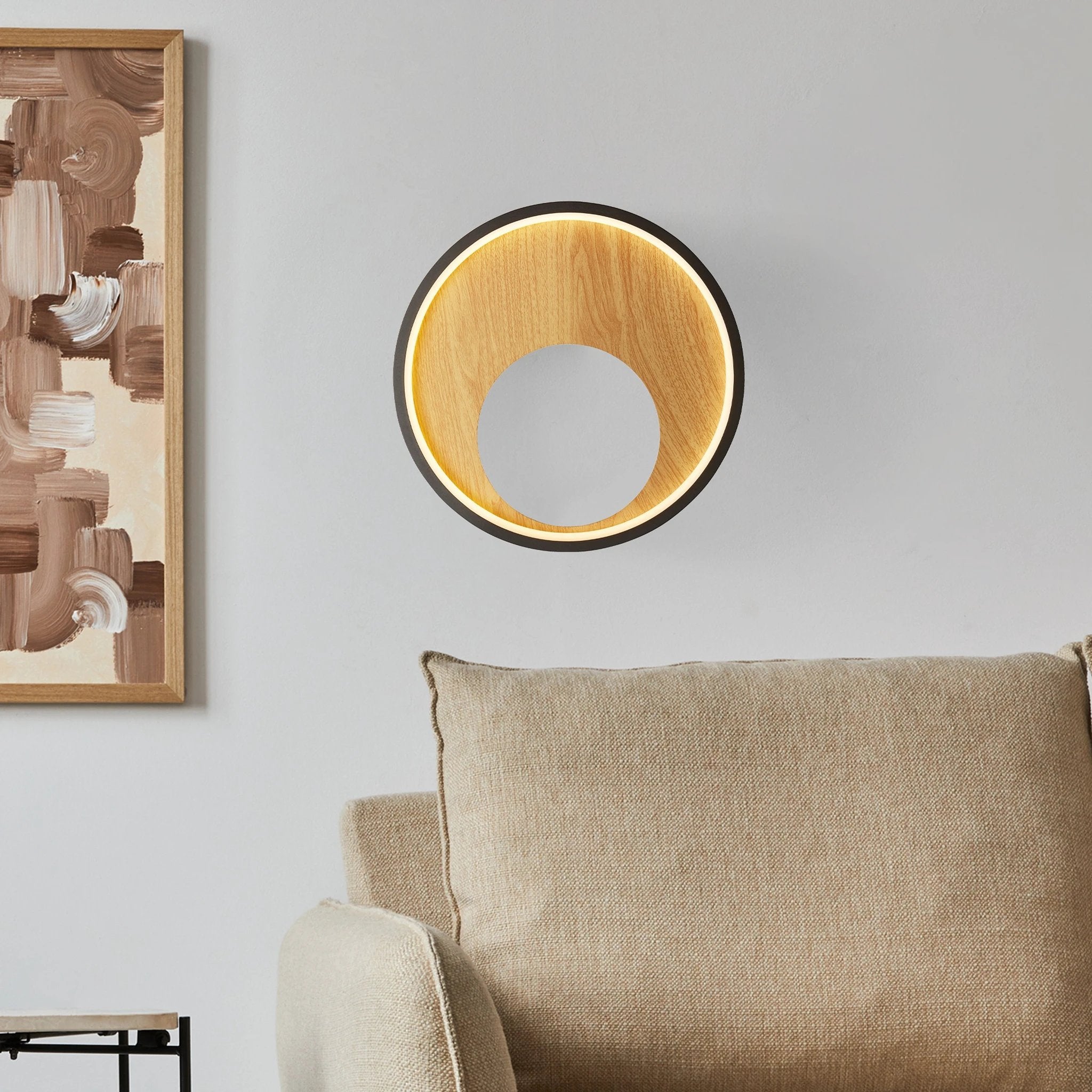 Wandlamp Curio - Black Metal & Wood by Searchlight