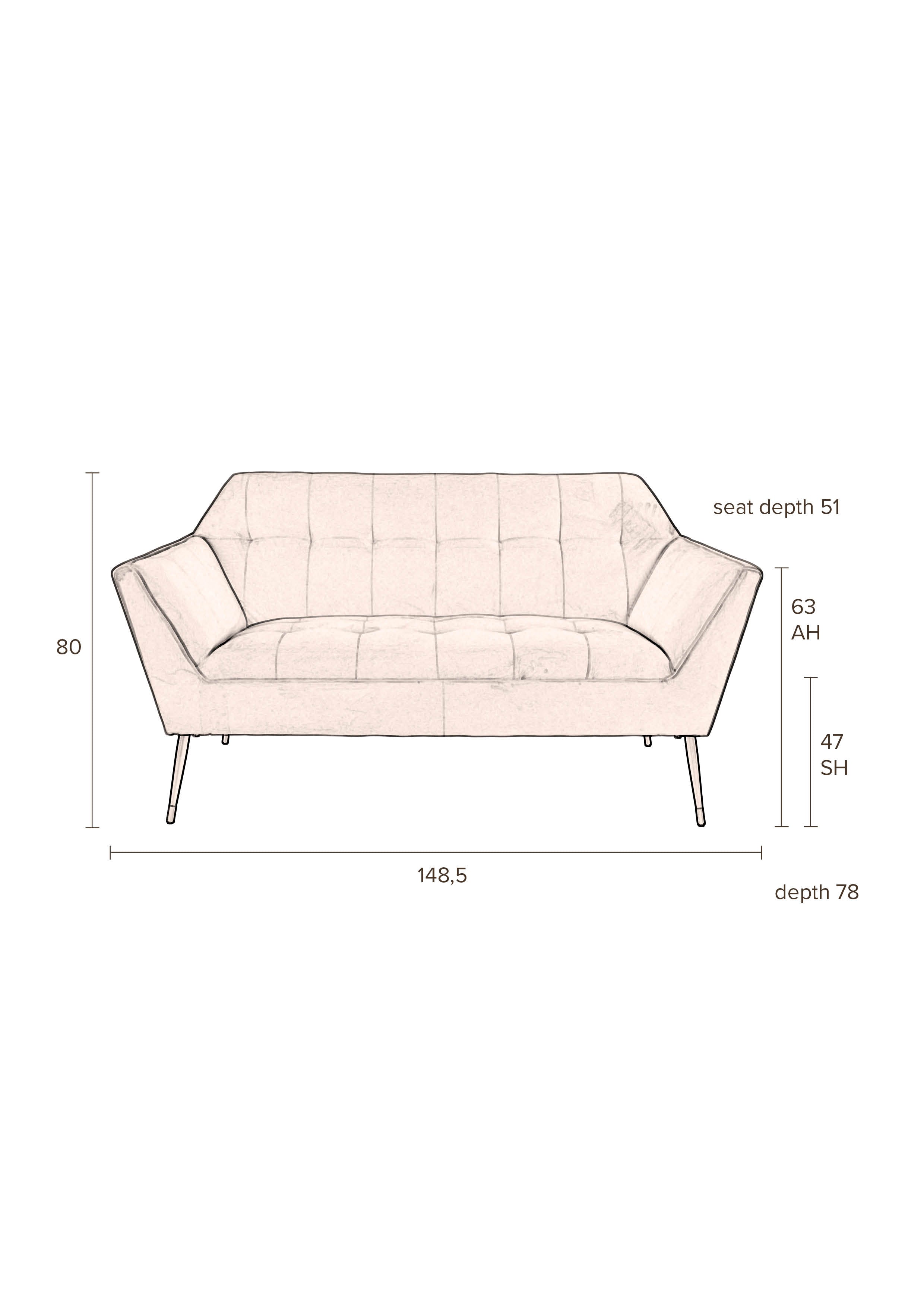Sofa Kate Pink Clay