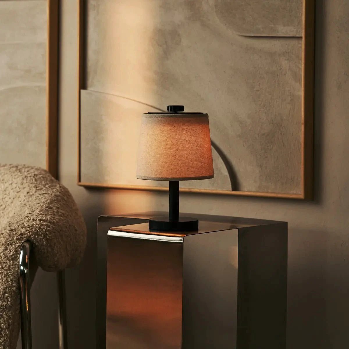 Tafellamp oplaadbaar Rover zwart hout by Tavellio - Amsterdam