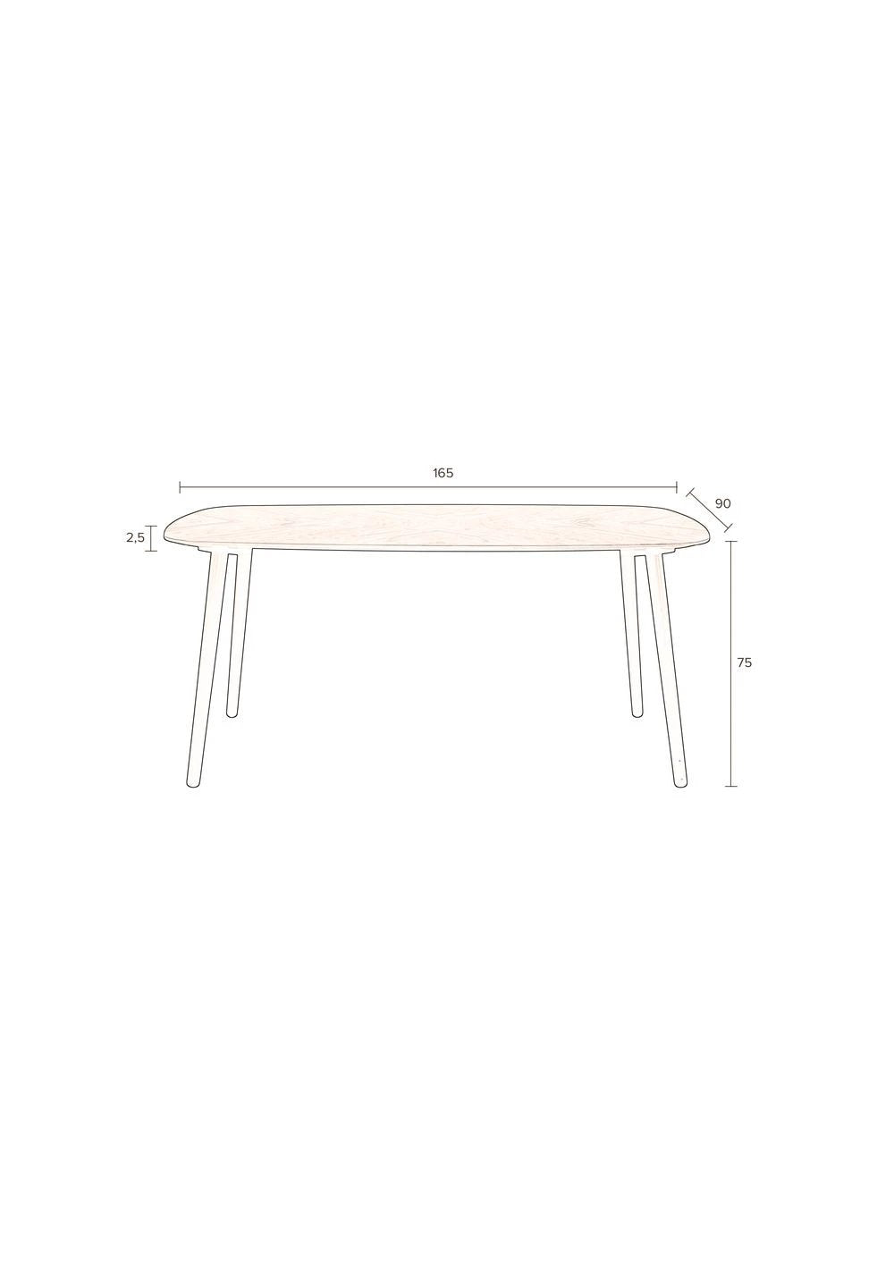 Eetafel Clover 165x90 by Dutchbone