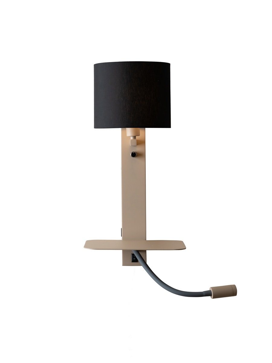 Wandlamp Florence met leeslampje zwarte kap by it's about RoMi