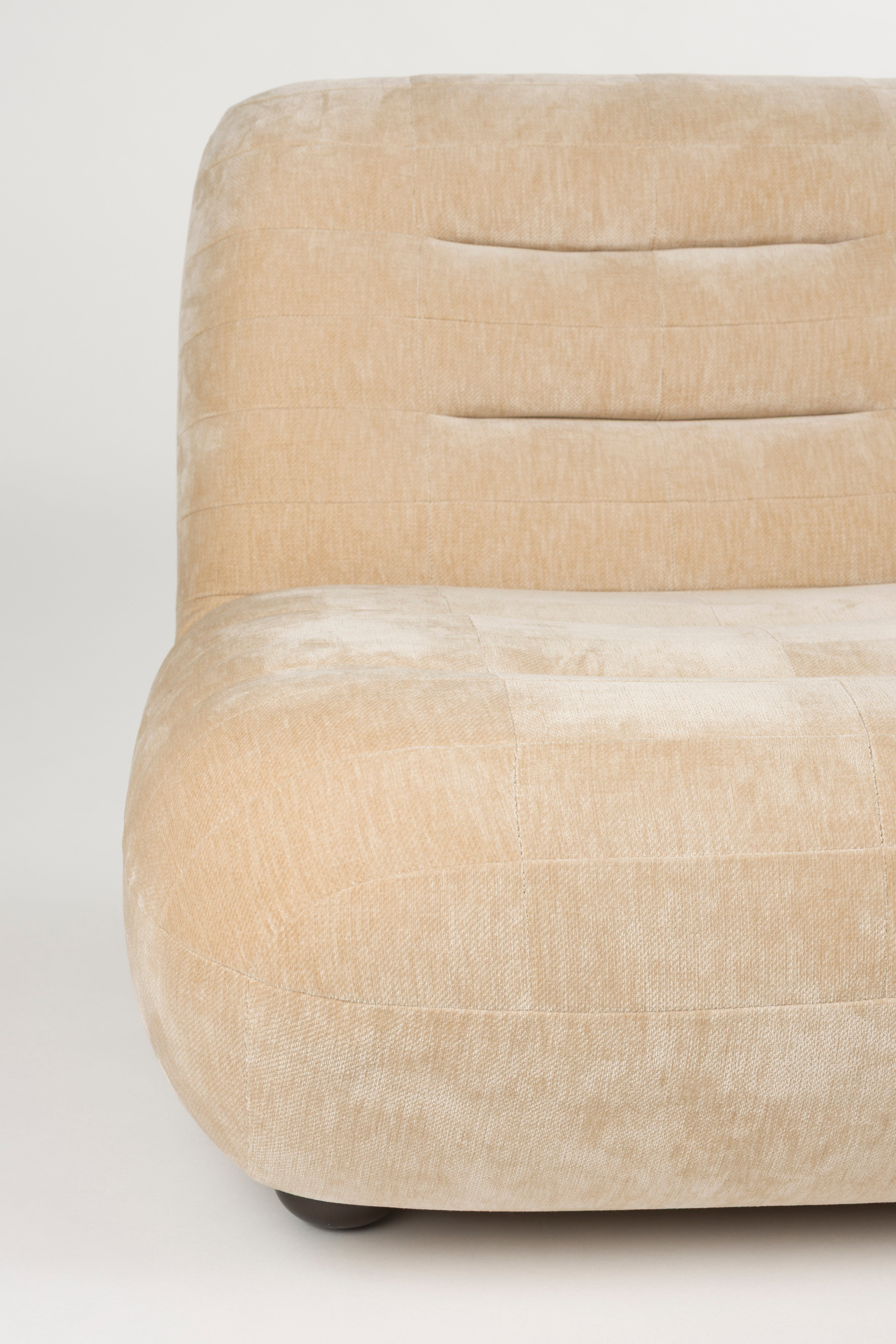 Lounge Chair Wyatt Velours Beige