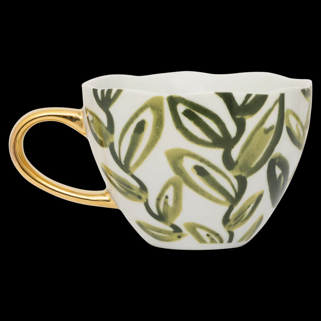 Good Morning kopje Cappuccino/Tea Leaves, Evergreen Sprig