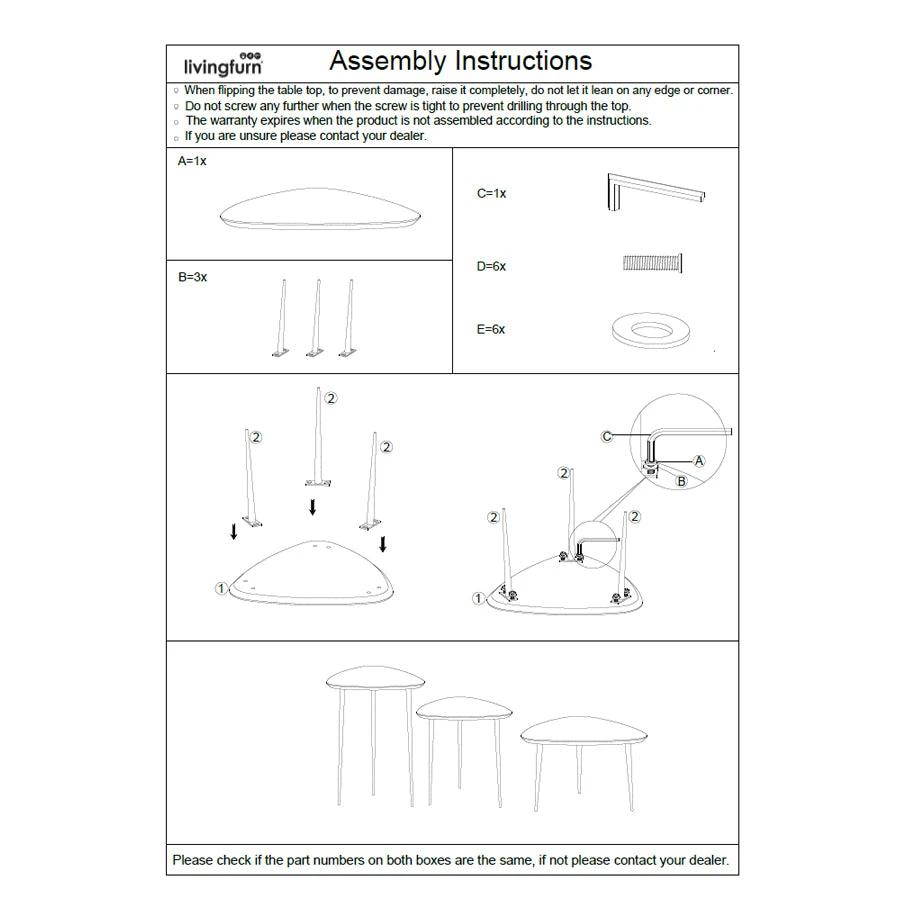 Salontafel Brix Loua set van 3 by Brix
