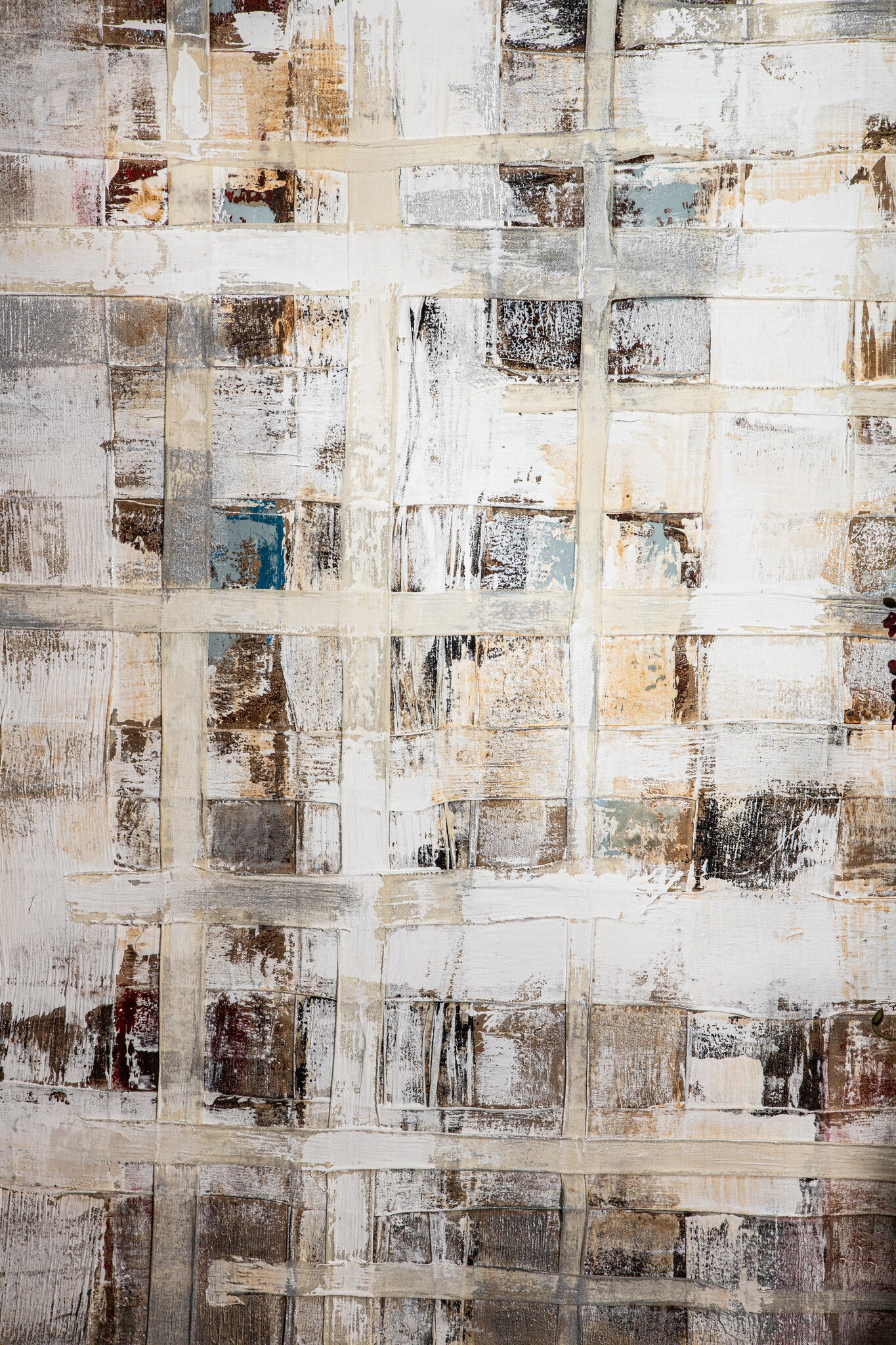 Julitta Crème Canvas Wandpaneel Abstracte Mix - depauwwonen