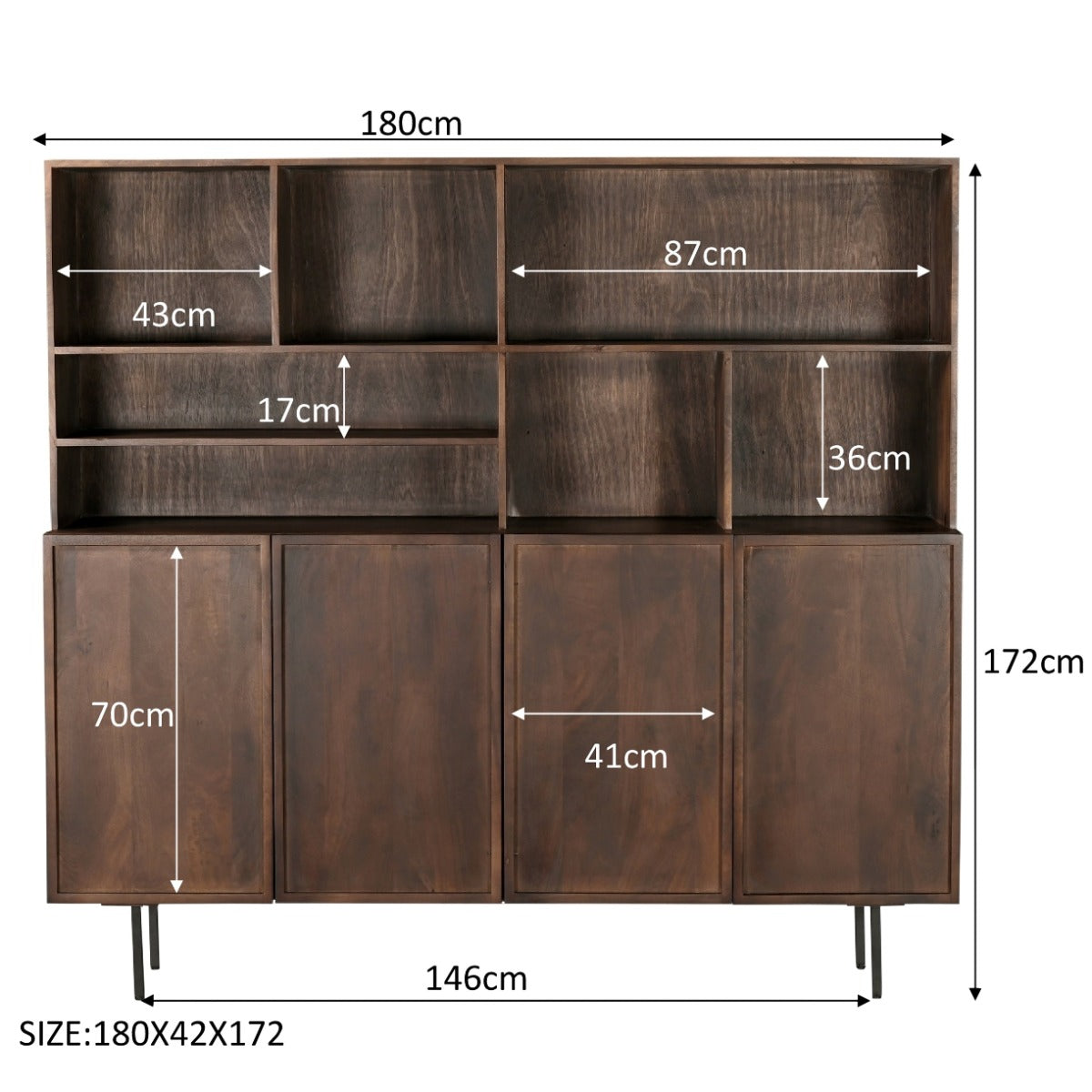 Kast Elan Bruin 180cm