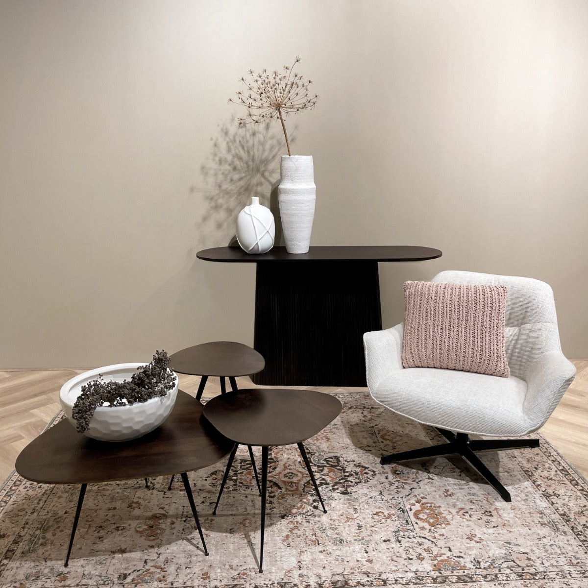 Salontafel Brix Loua Bruin set van 3