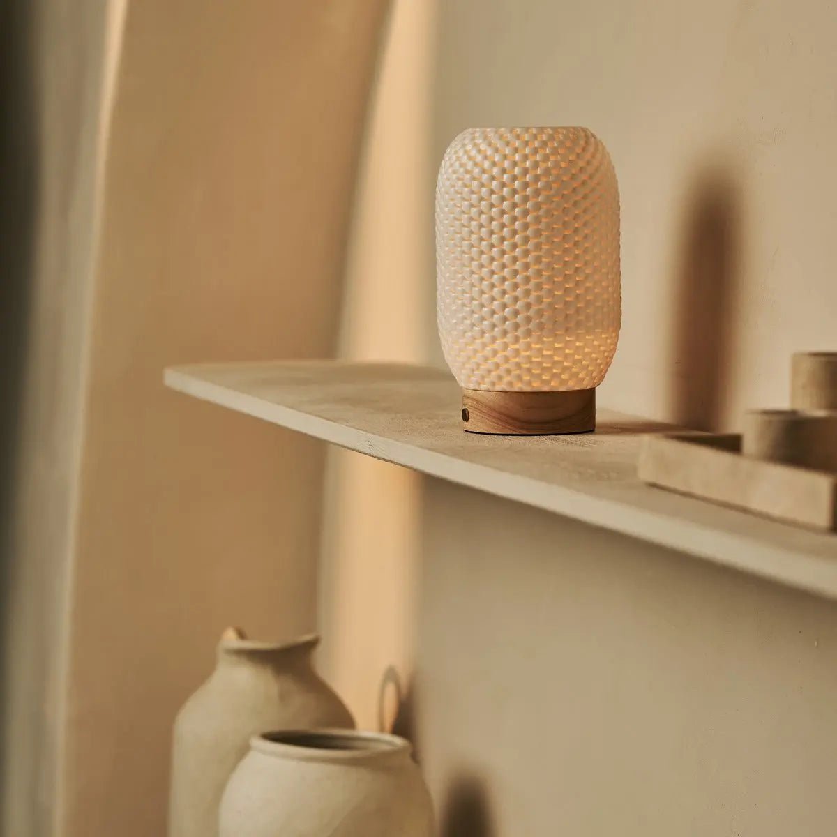 Tafellamp oplaadbaar Aurora lichtbruin