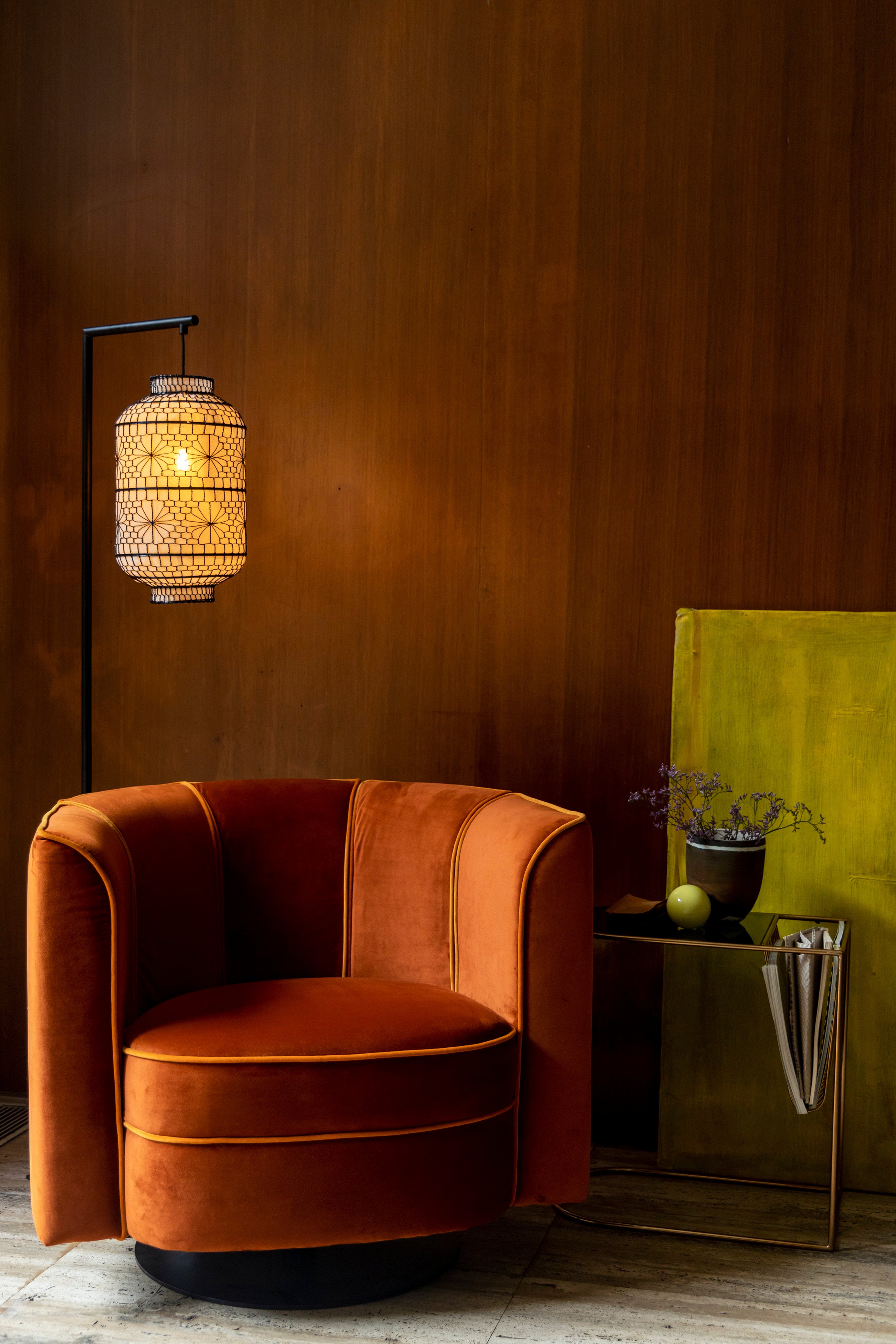 Lounge Chair Flower Orange