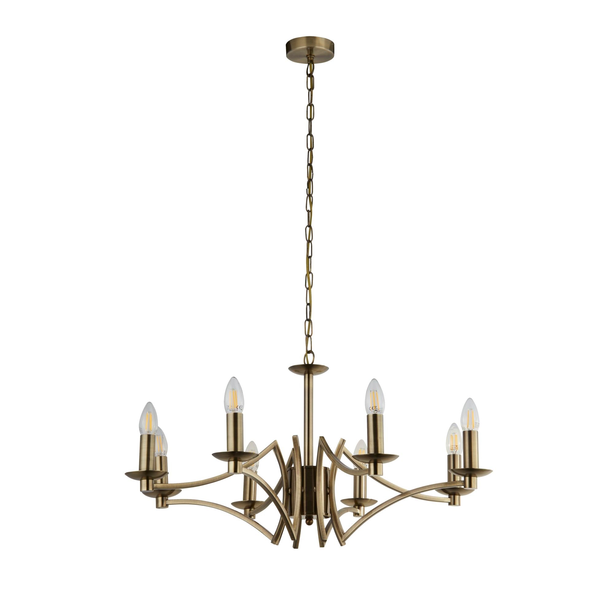 Ascot 8Lt Pendant - Antique Brass Metal