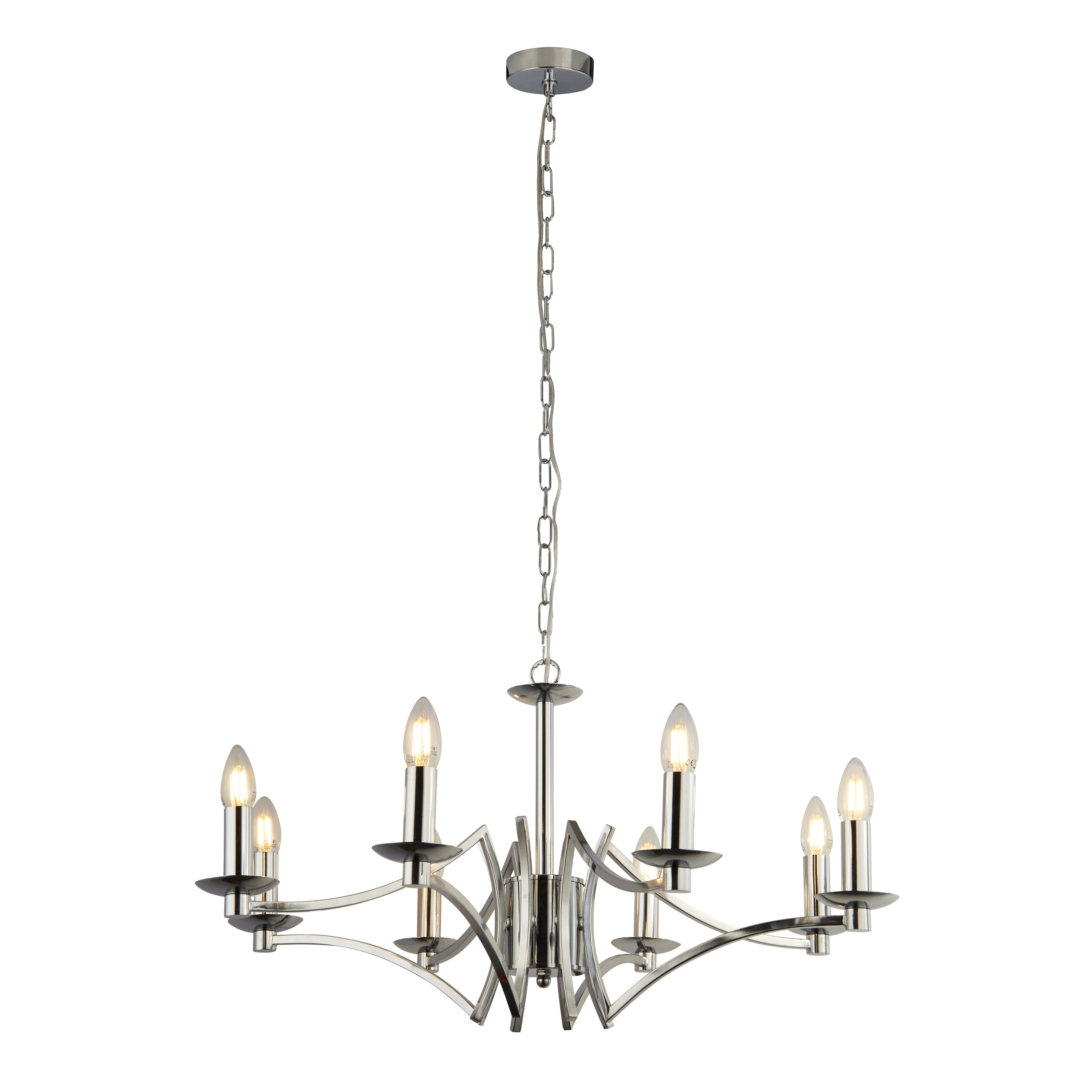 Ascot 8Lt Pendant - Chrome Metal