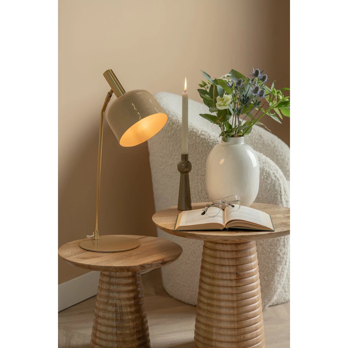 Tafellamp Smart Beige by Leitmotiv