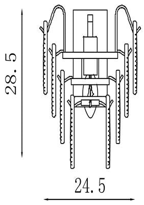 Wandlamp Feather, Polished Brass with Frosted Feather Gla
