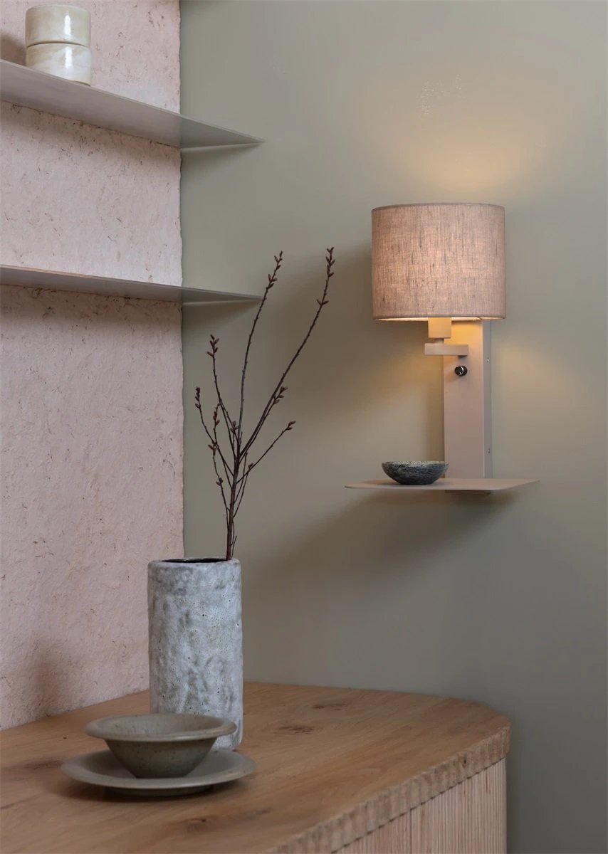 Wandlamp Florence met zandkleurige kap Ø18 x 15cm by it's about RoMi