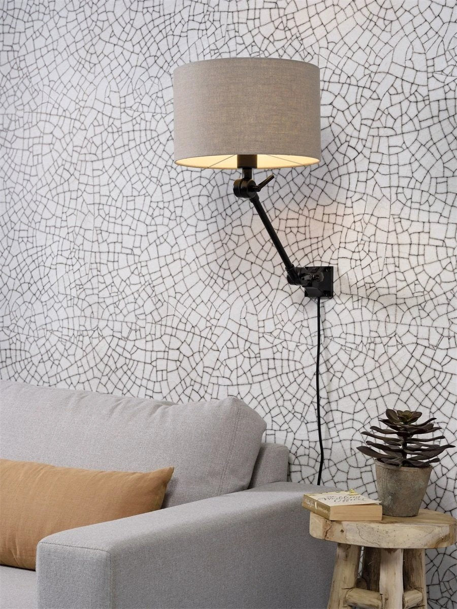 Wandlamp Amsterdam - Taupe/Zwart - 65x32x45cm by it's about RoMi