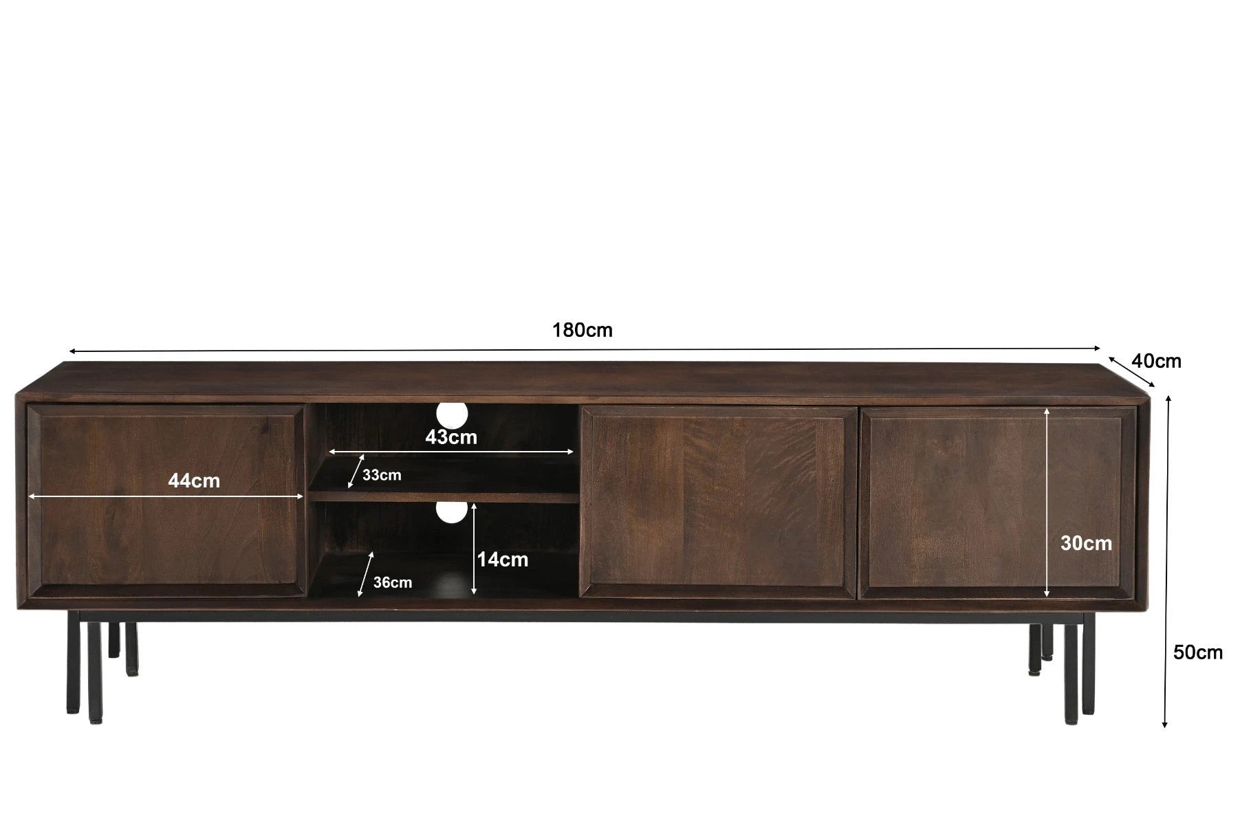 TV-meubel Ravenstein Bruin 180cm by Livingfurn