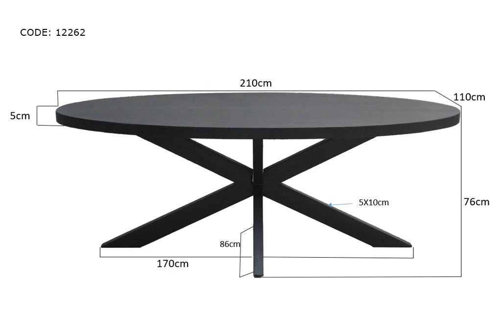 Eettafel Kala Ovaal Spin 210 cm by Livingfurn