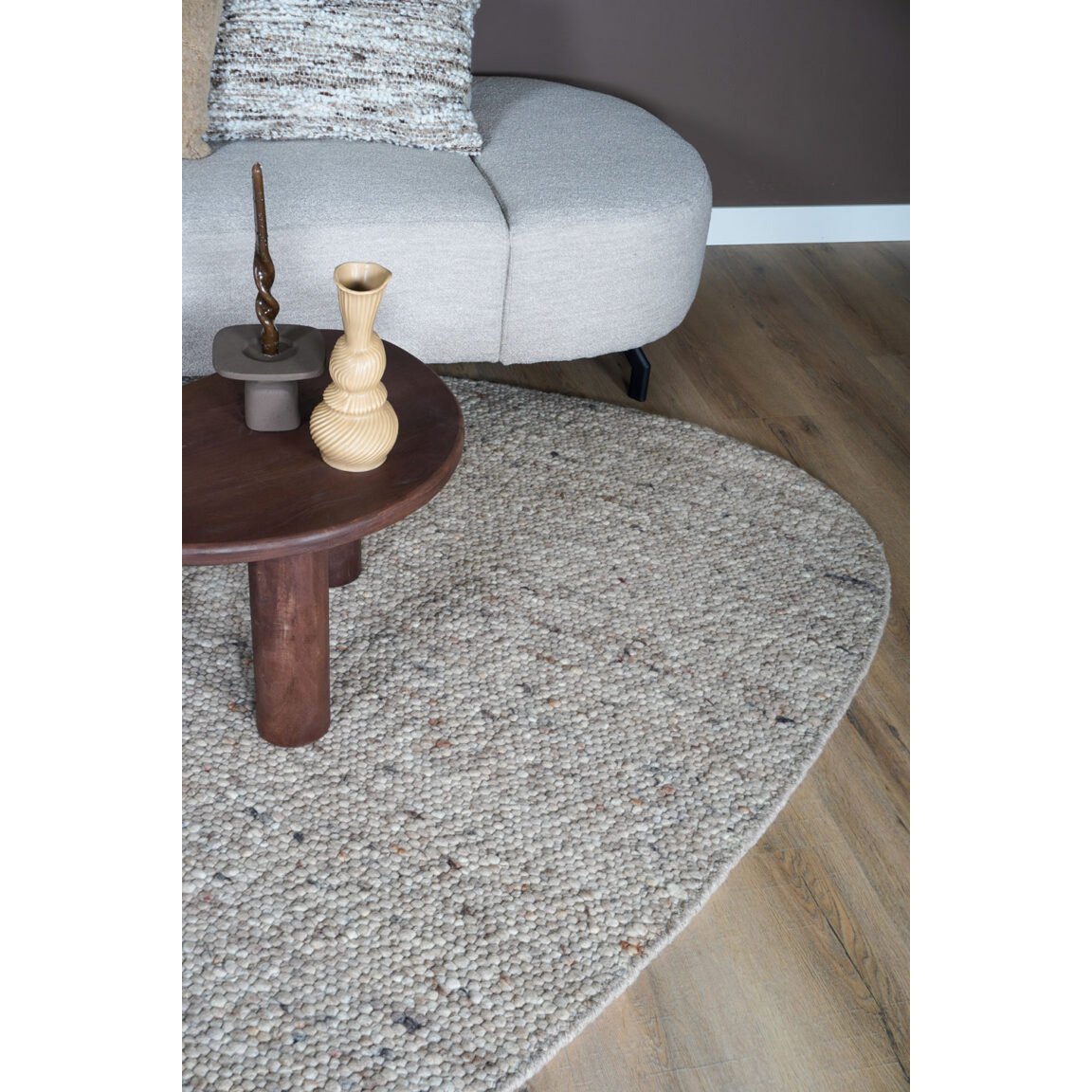 Vloerkleed Stone Donker Beige - Kiezelvormig 200 x 280 cm