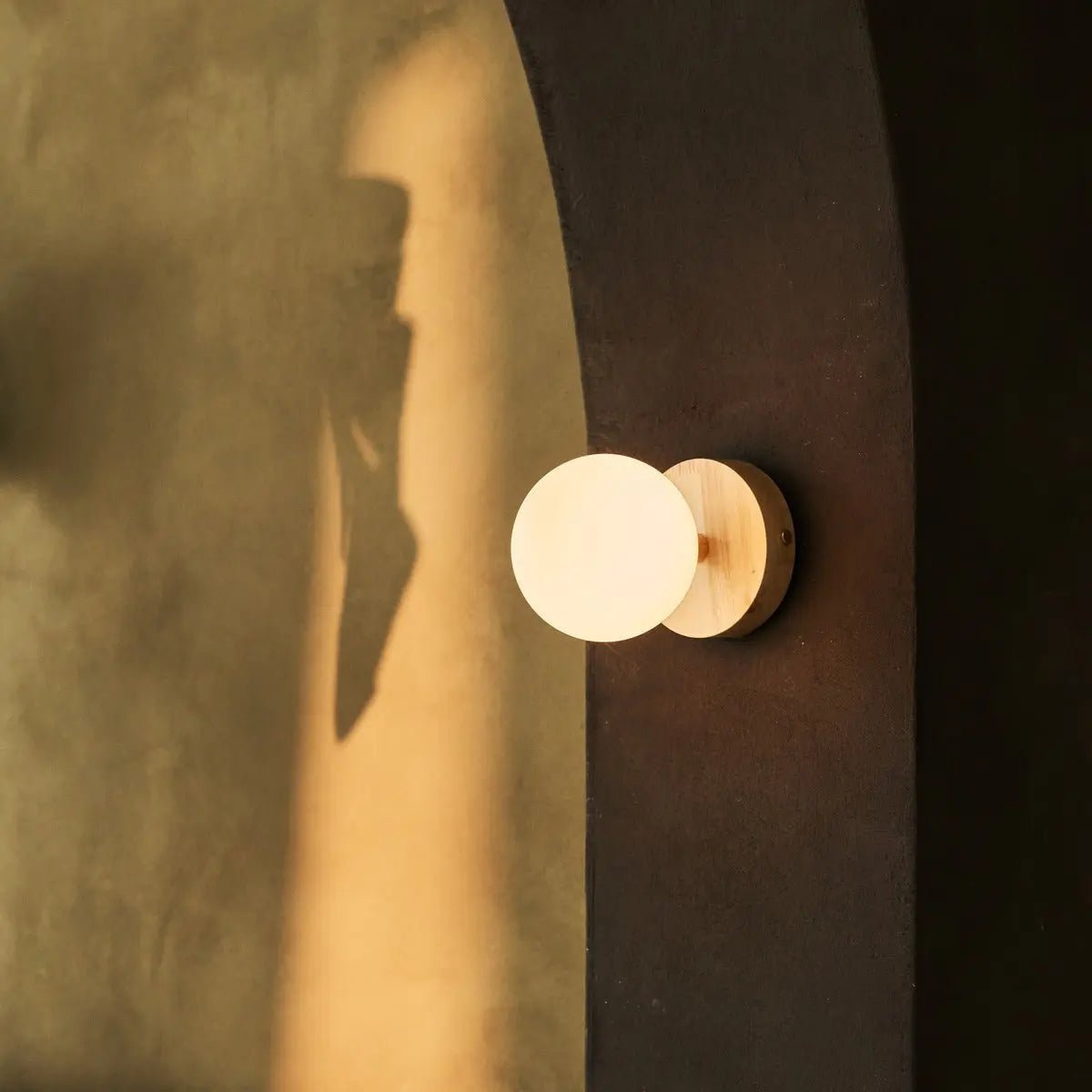 Wandlamp Oplaadbaar Richella Lichtbruin hout