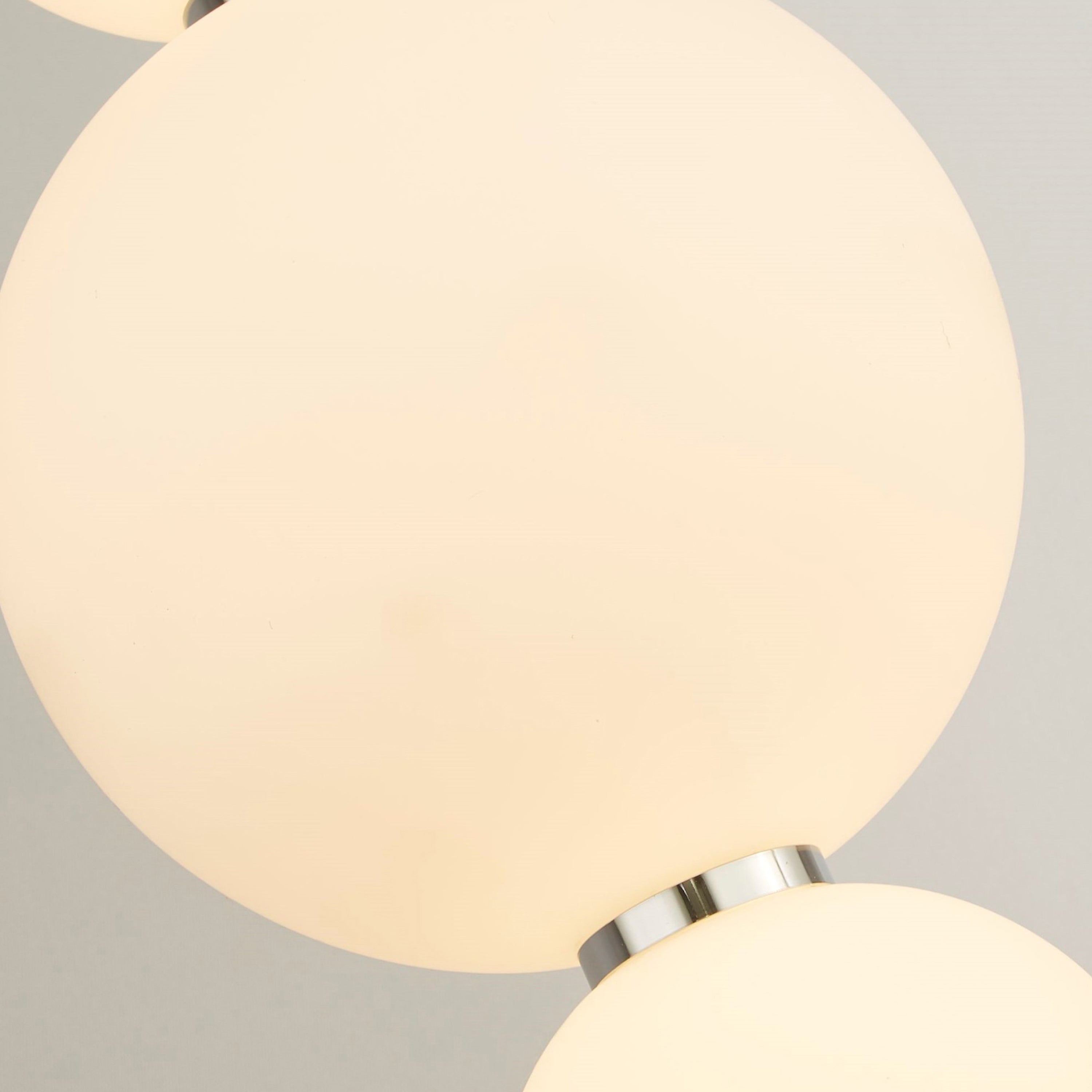 Snowball 3Lt Floor Lamp - Chrome Metal & Opal Glass