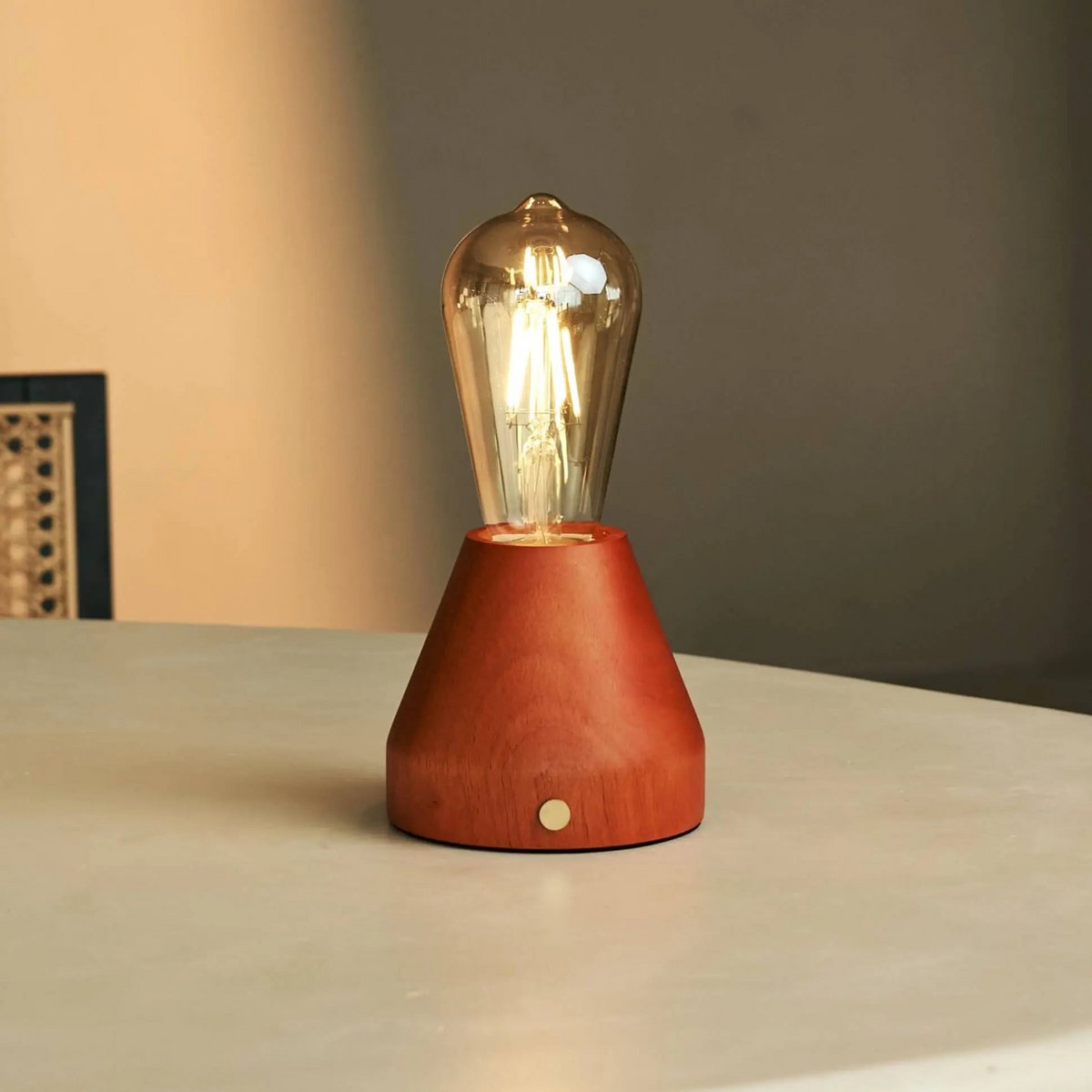 Tafellamp oplaadbaar Zavi kastanje bruin