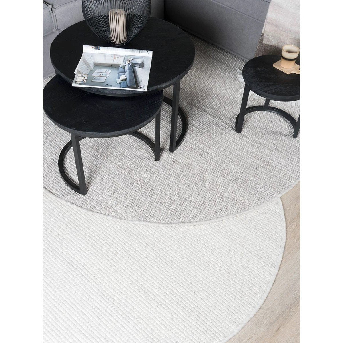 Vloerkleed Pebbel Beige - Rond ø160 cm by Veer Carpets