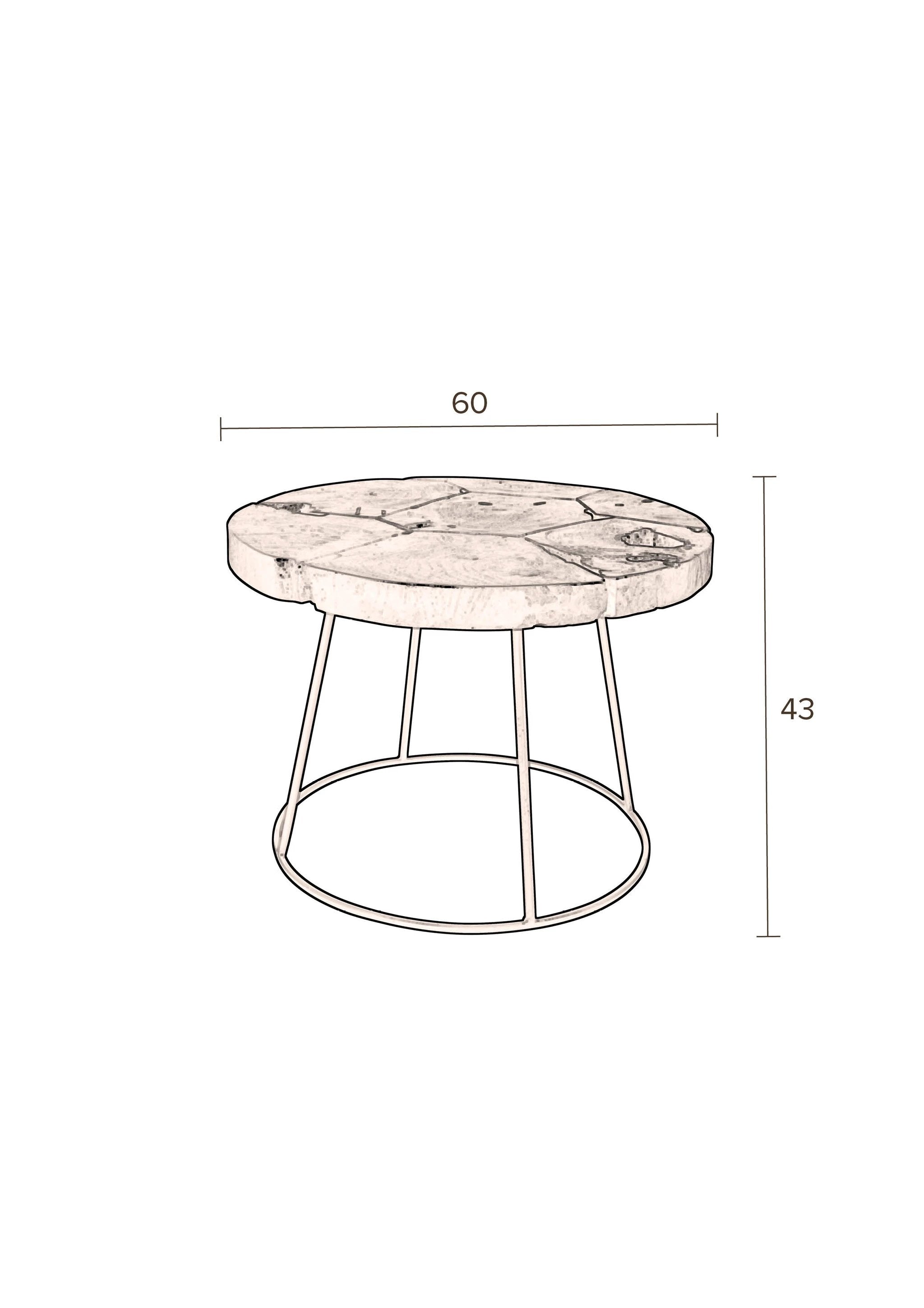 Bijzettafel Kraton Chocolate Black L by Dutchbone