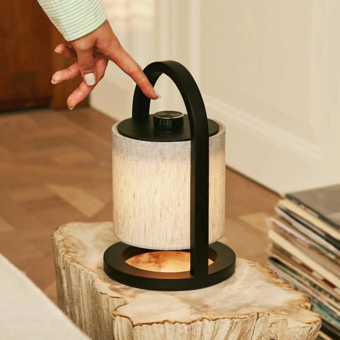Tafellamp oplaadbaar River Black & Gray Wooden by Tavellio - Amsterdam