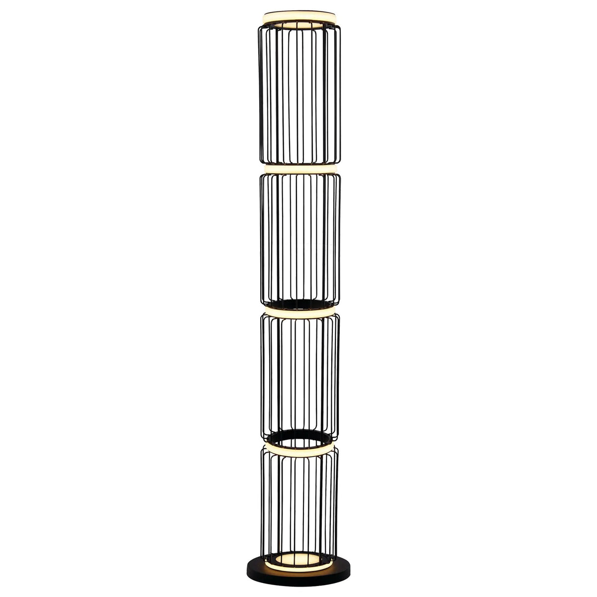 Vloerlamp Circolo - Black, White and Clear by Searchlight
