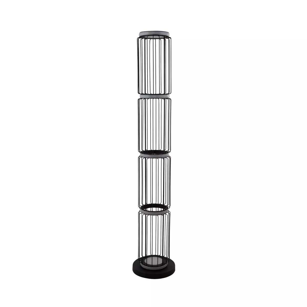 Vloerlamp Circolo - Black, White and Clear by Searchlight