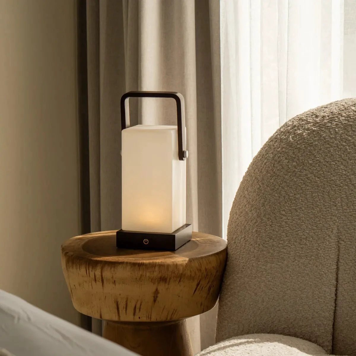 Tafellamp oplaadbaar Harper Donkerbruin Hout by Tavellio - Amsterdam