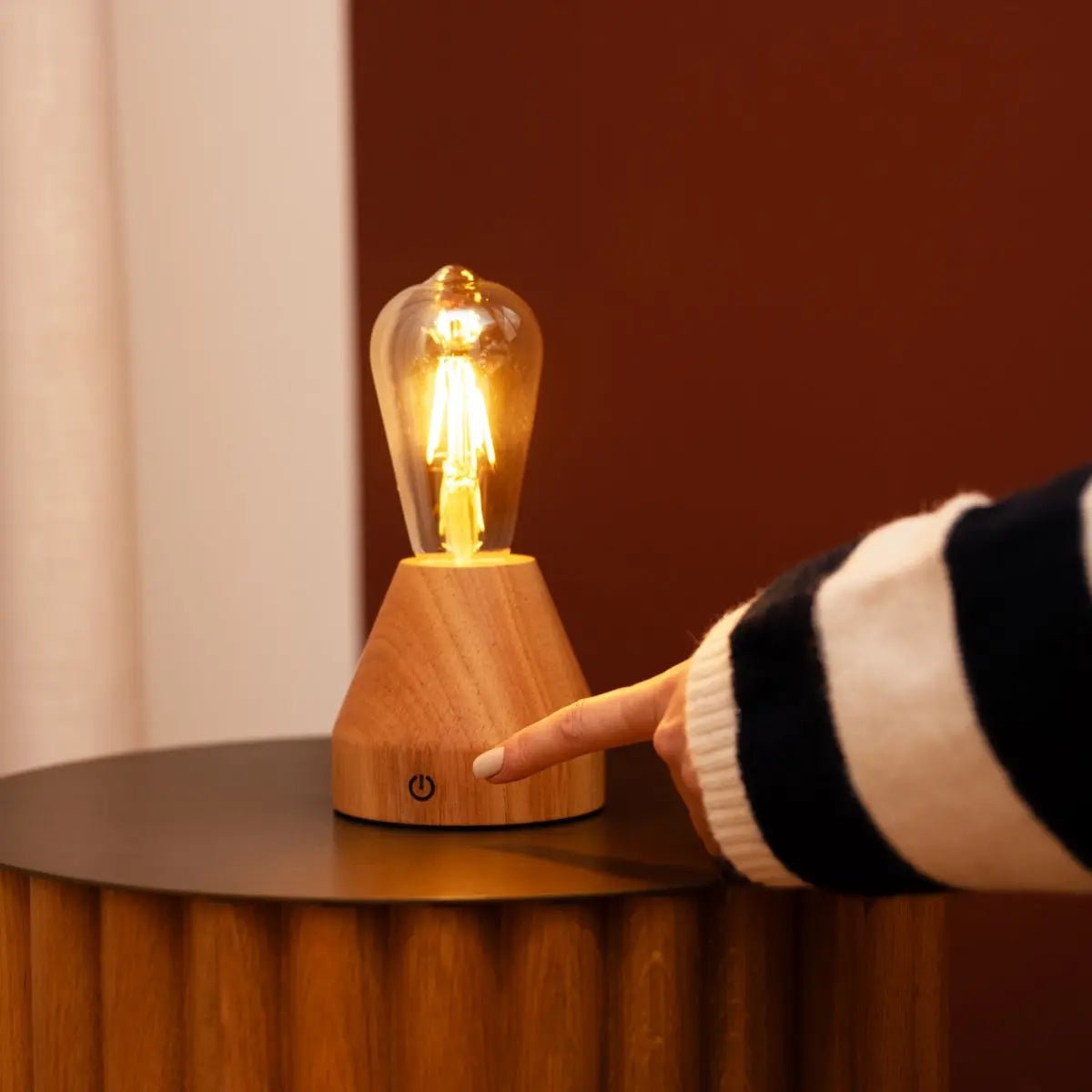 Tafellamp oplaadbaar Zavi lichtbruin