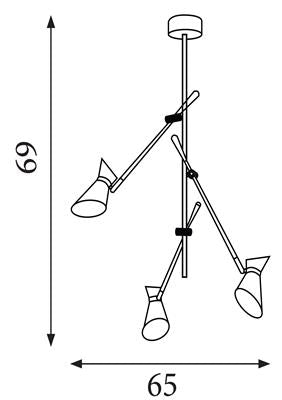 Hanglamp Diablo Spotlight 3Lt LED - Matt Black Metal