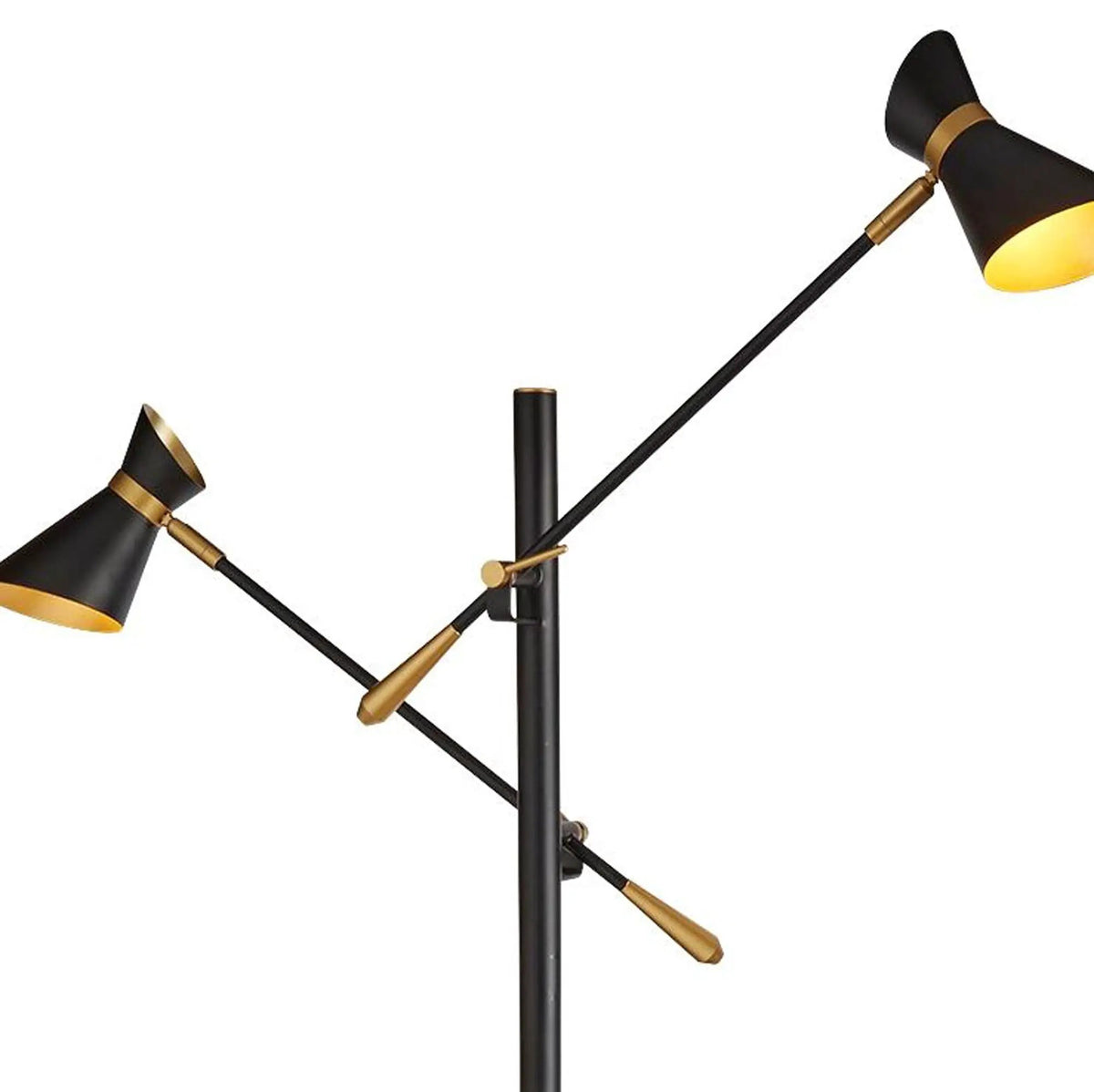 Vloerlamp Diablo 2-lichts - Matt Black and Metallic Gold by Searchlight