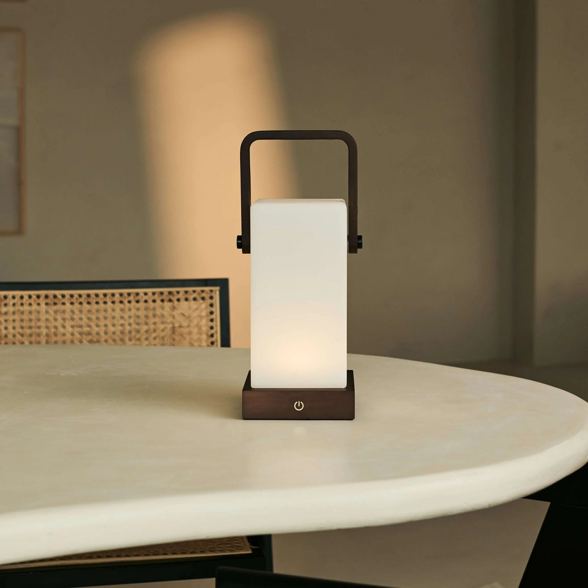 Tafellamp oplaadbaar Harper Donkerbruin Hout