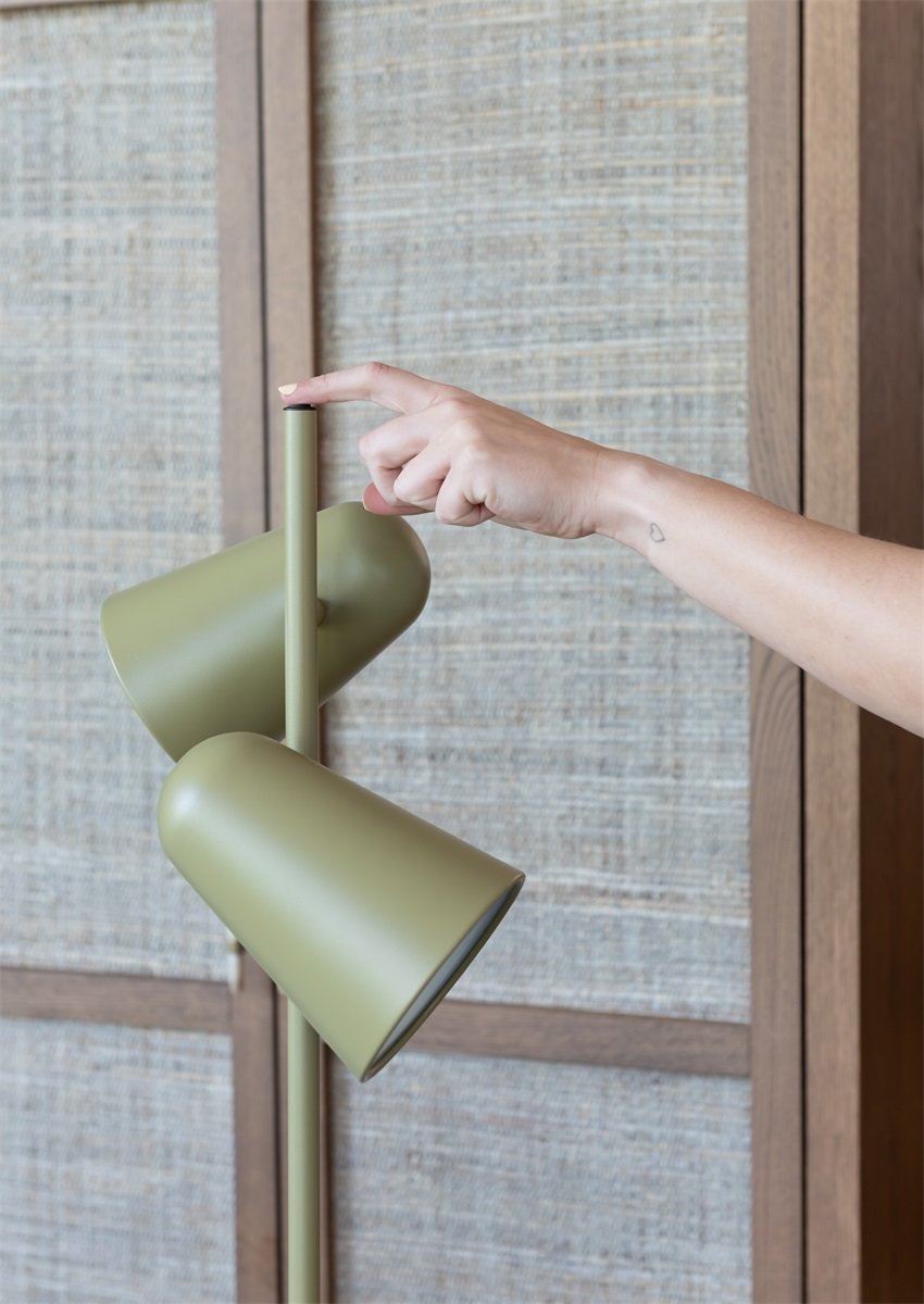 Vloerlamp Salamanca, olijfgroen