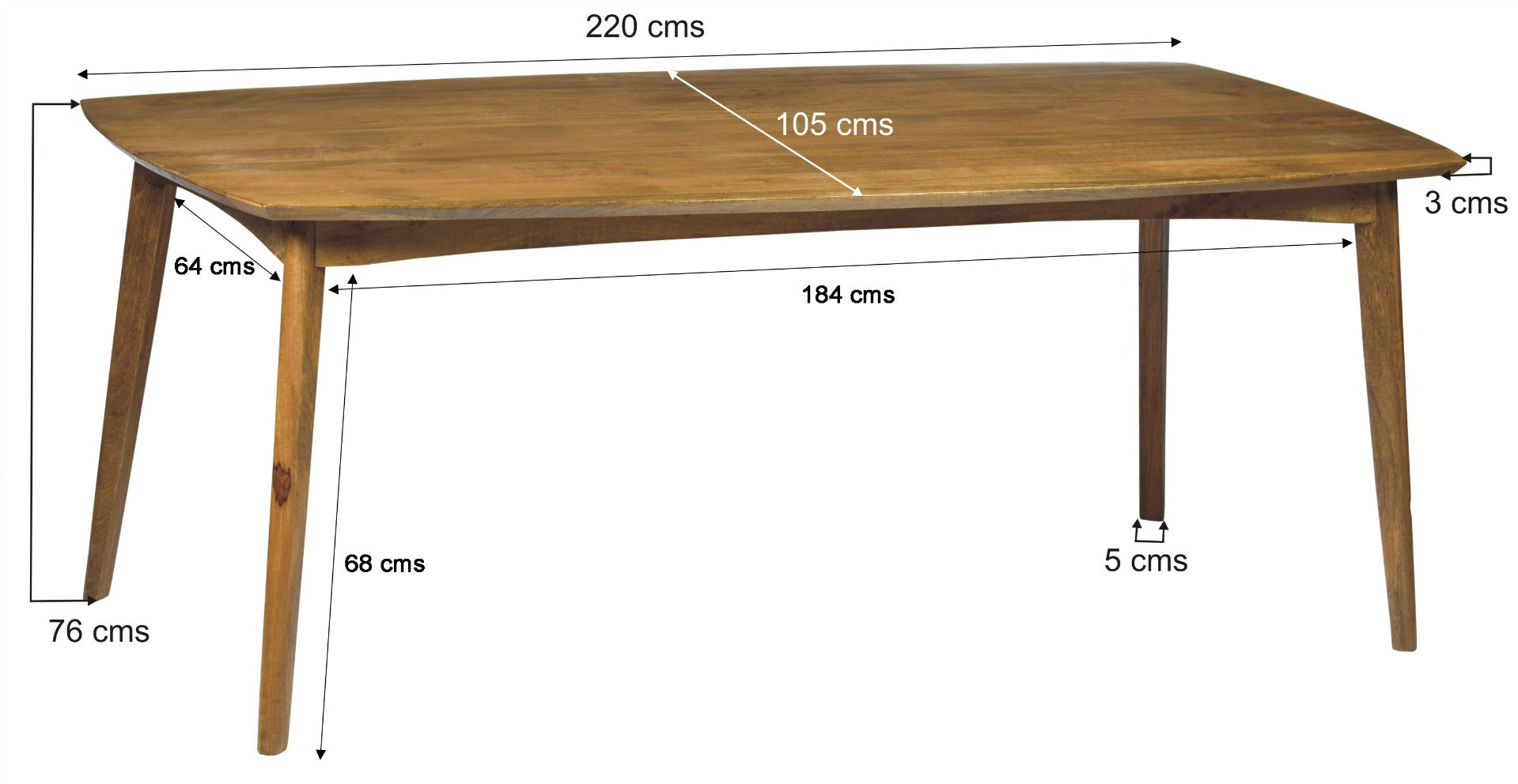 Eettafel Elias 220cm