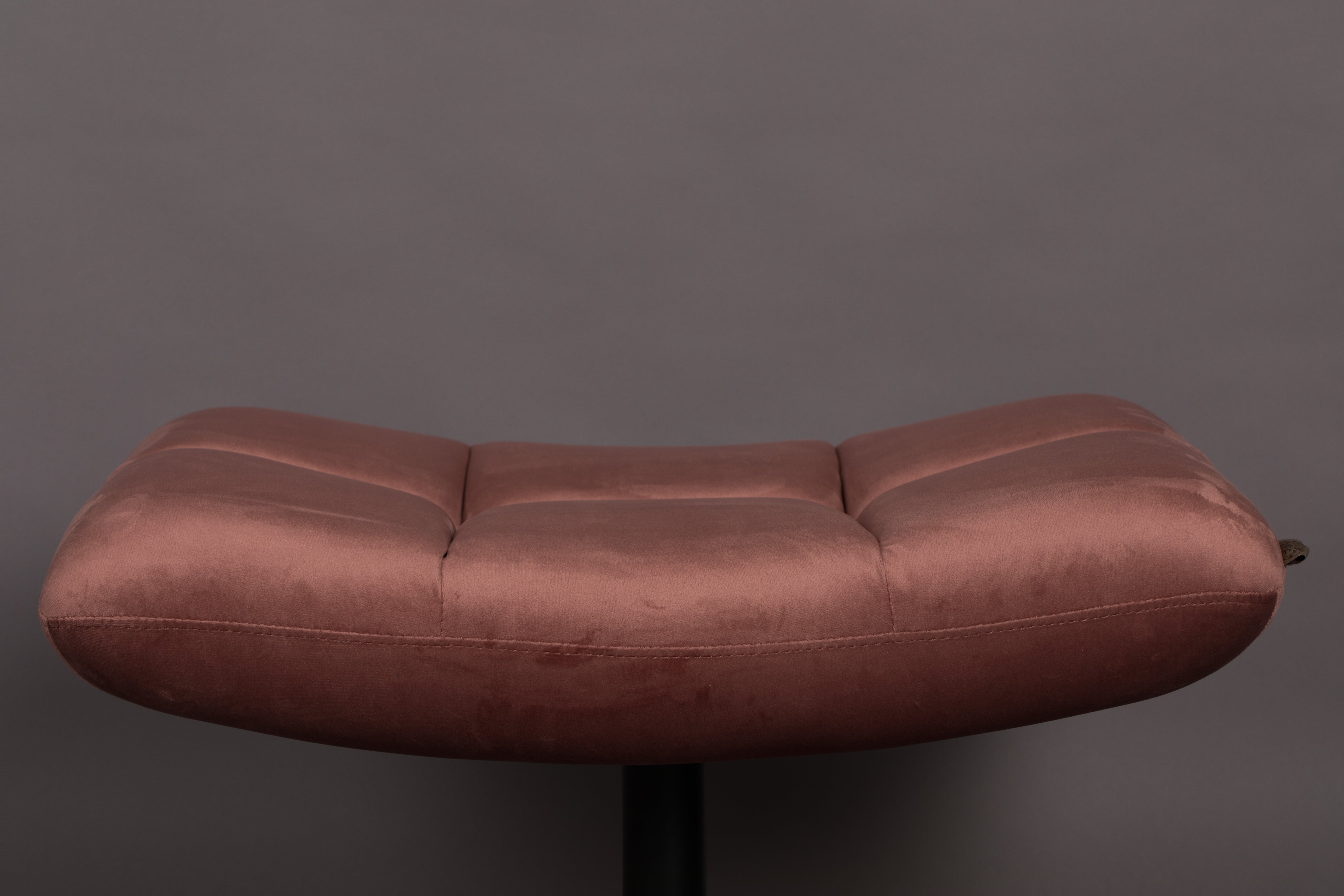 Hocker Bar Velvet Old Pink
