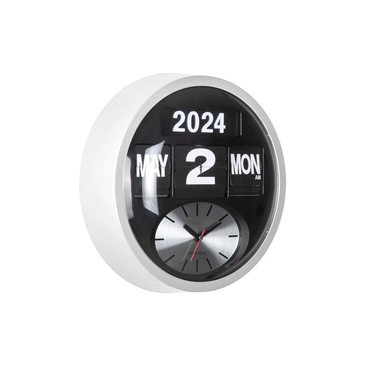 Wandklok Round Flip Wit by Karlsson