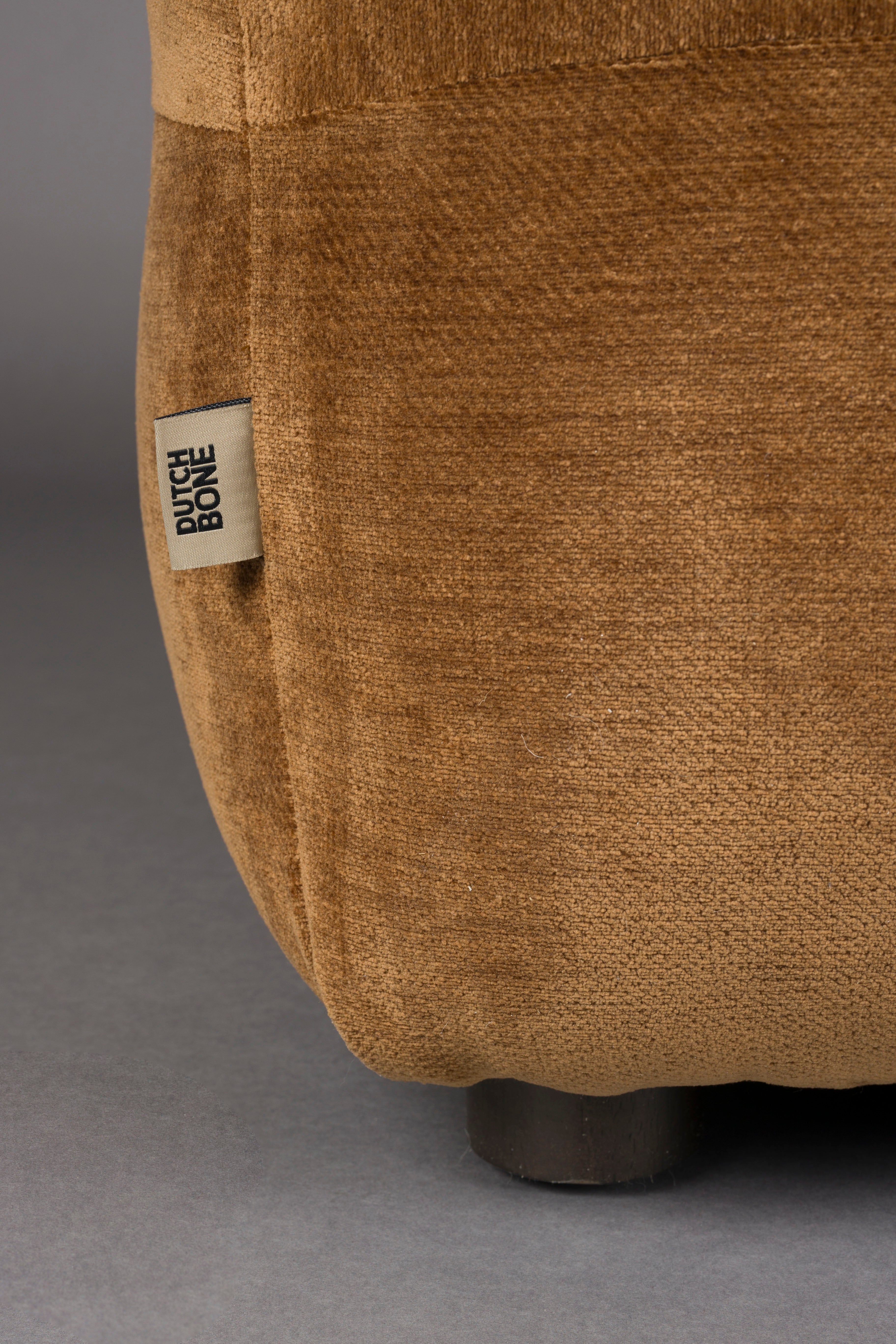 Hocker Hackman Velours Cognac