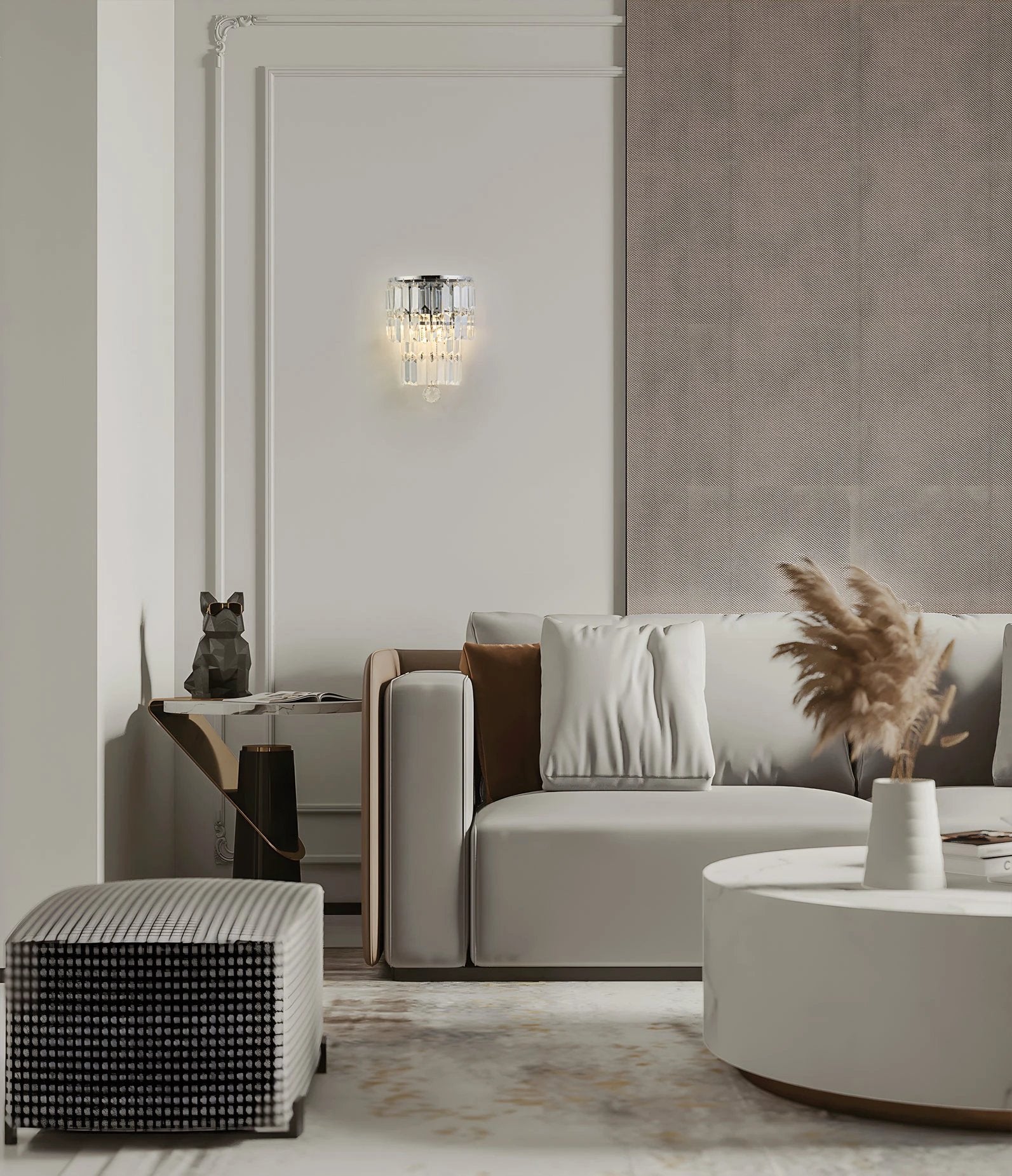 Wandlamp Empire 2LT - Chrome with Clear Crystal by Searchlight