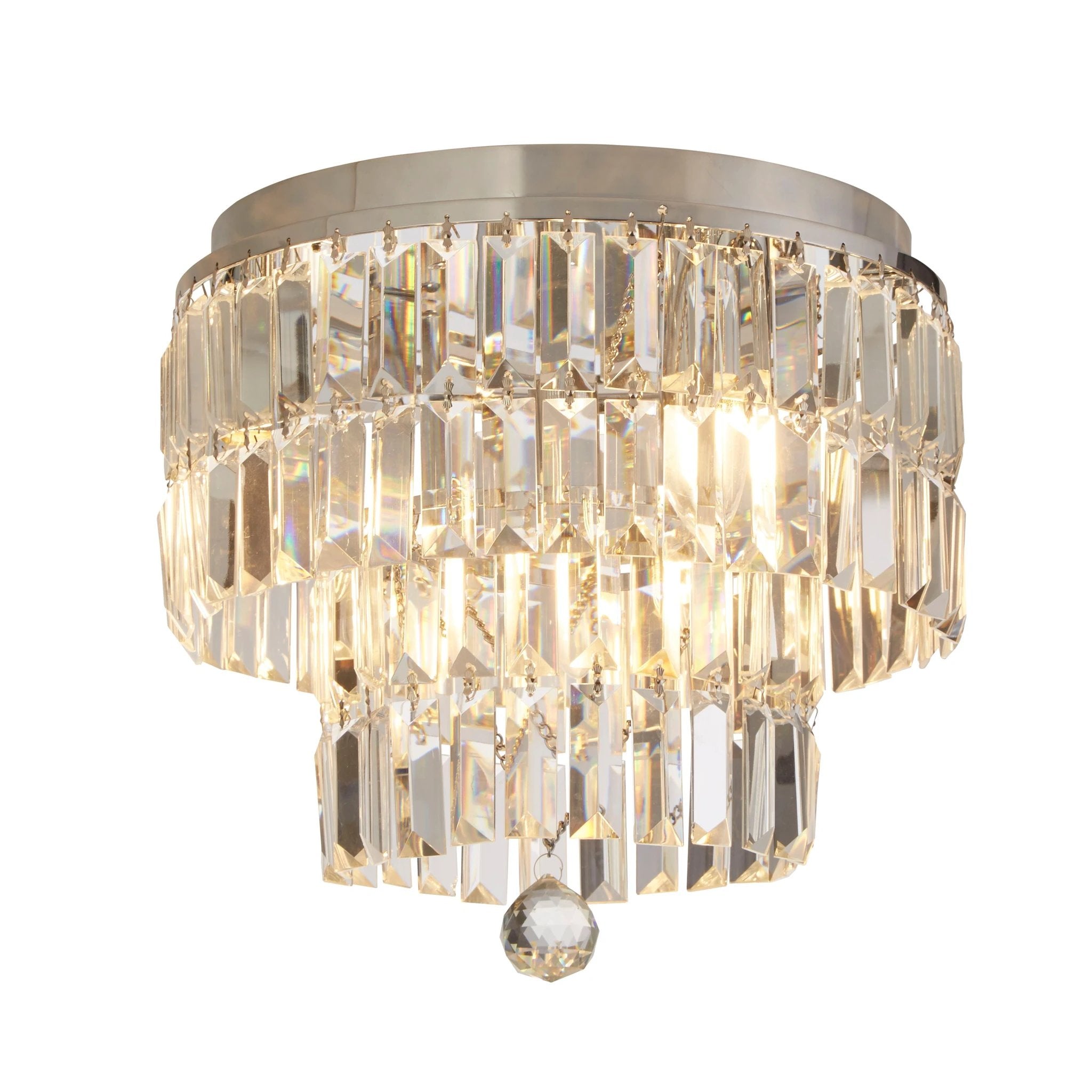 Plafondlamp Empire 4Lt - Chrome Metal & Clear Crystal by Searchlight
