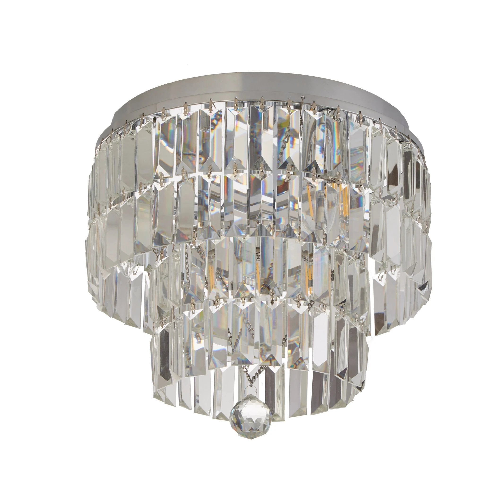 Plafondlamp Empire 4Lt - Chrome Metal & Clear Crystal by Searchlight