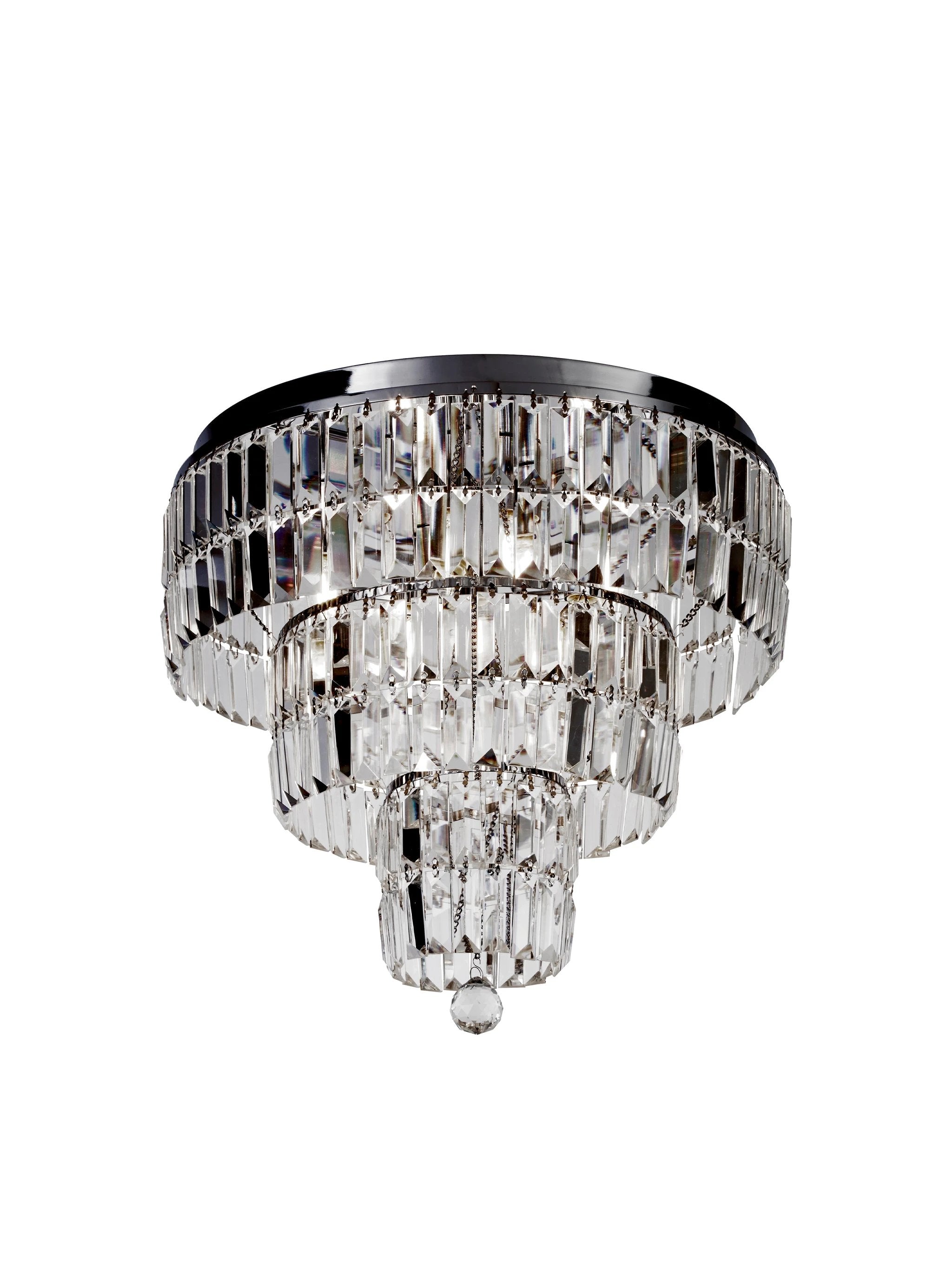 Plafondlamp Empire 6Lt - Chrome Metal & Clear Crystal by Searchlight