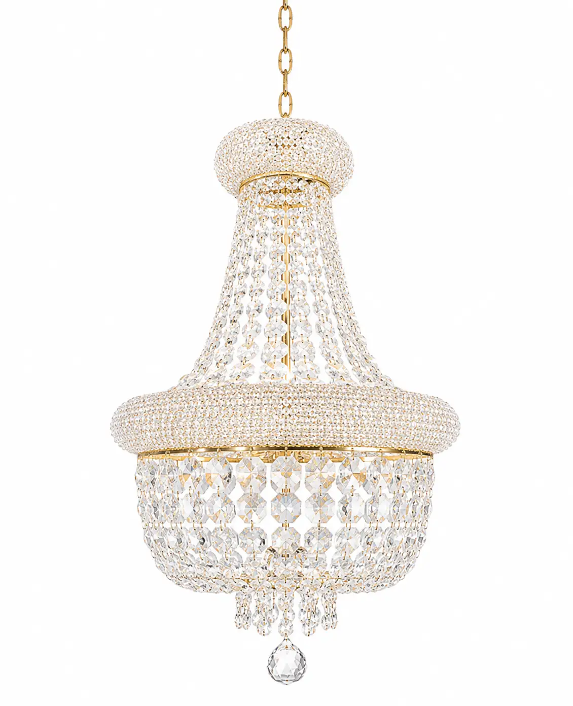 Kroonluchter Margaretha goud in 4 diameters by LightDesign