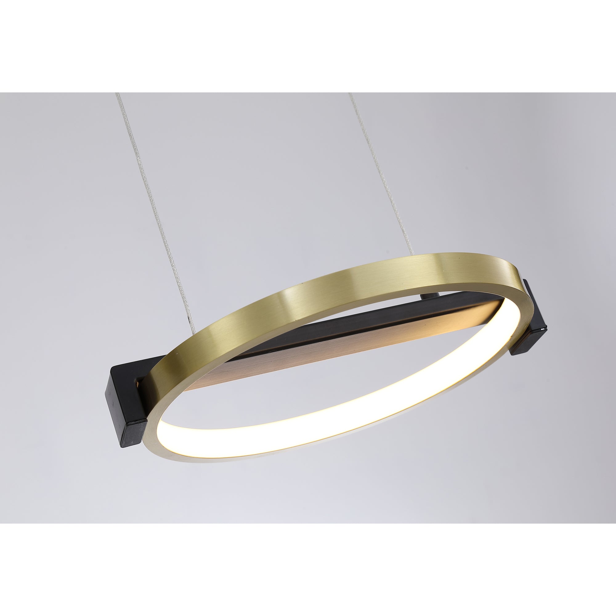 Aerial 3Lt LED Bar Pendant, Gold and Black Metal