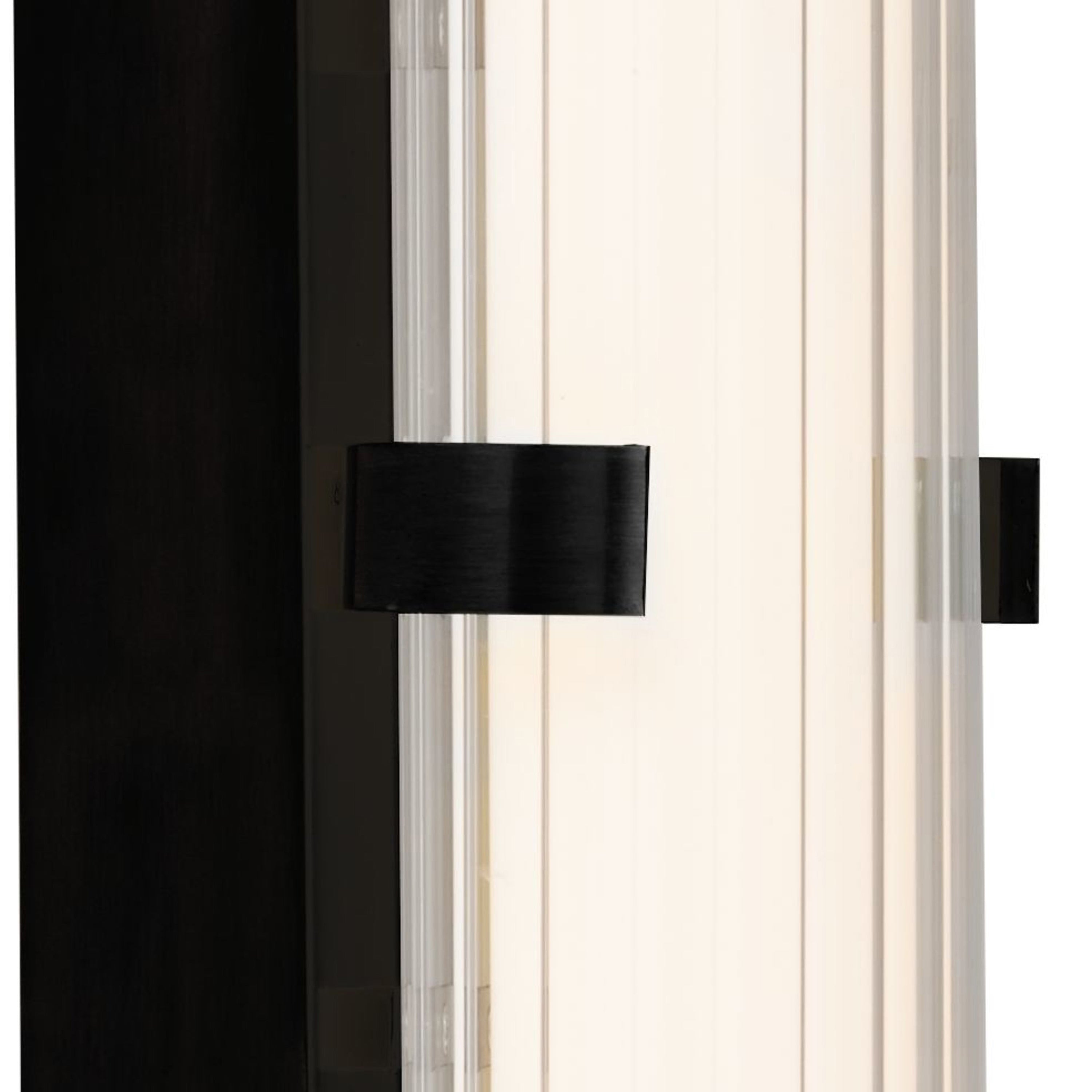 Clamp Wall Light - Black Metal, Ribbed Clear & Opal Diffuser