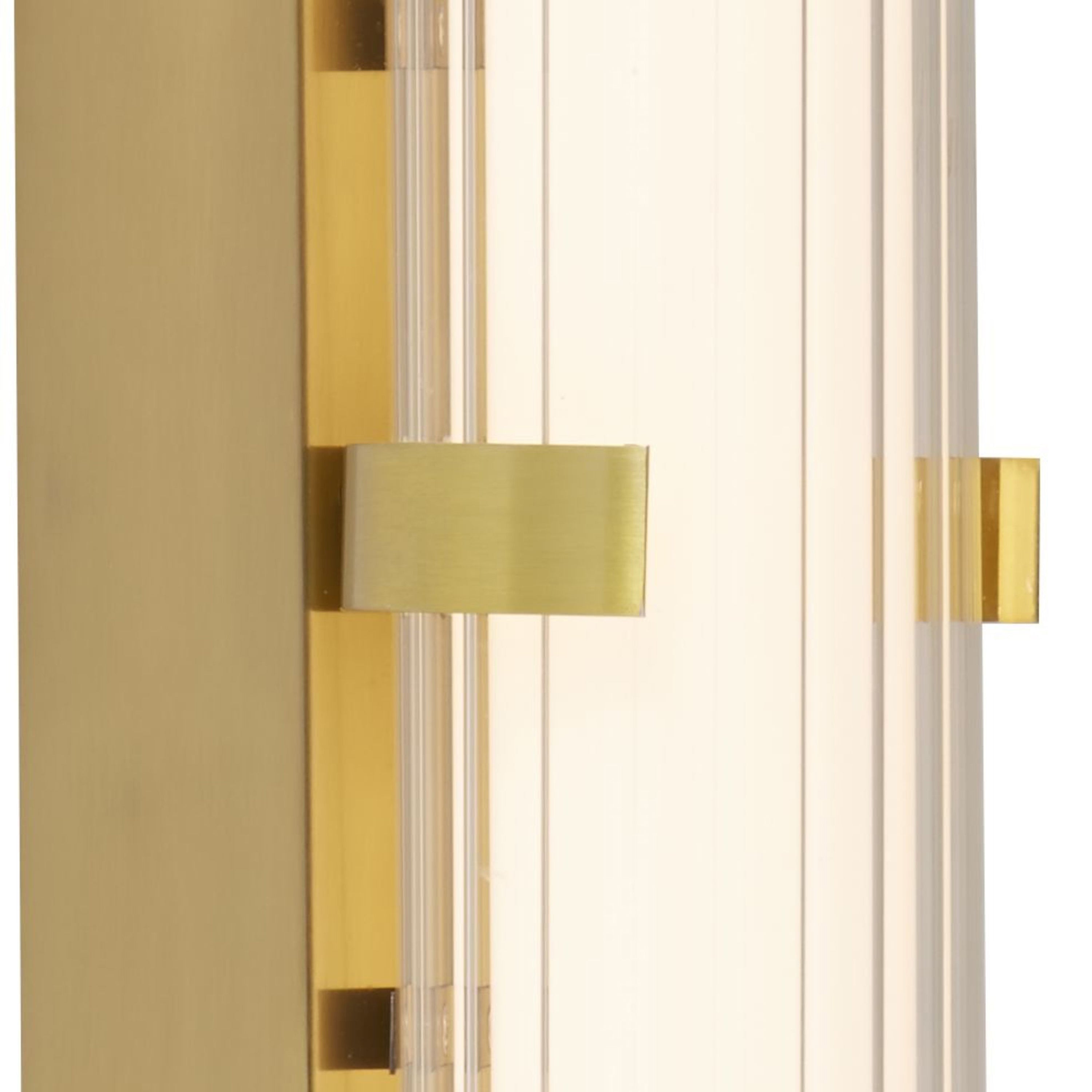 Clamp Wall Light - Gold Metal, Ribbed Clear & Opal Diffuser