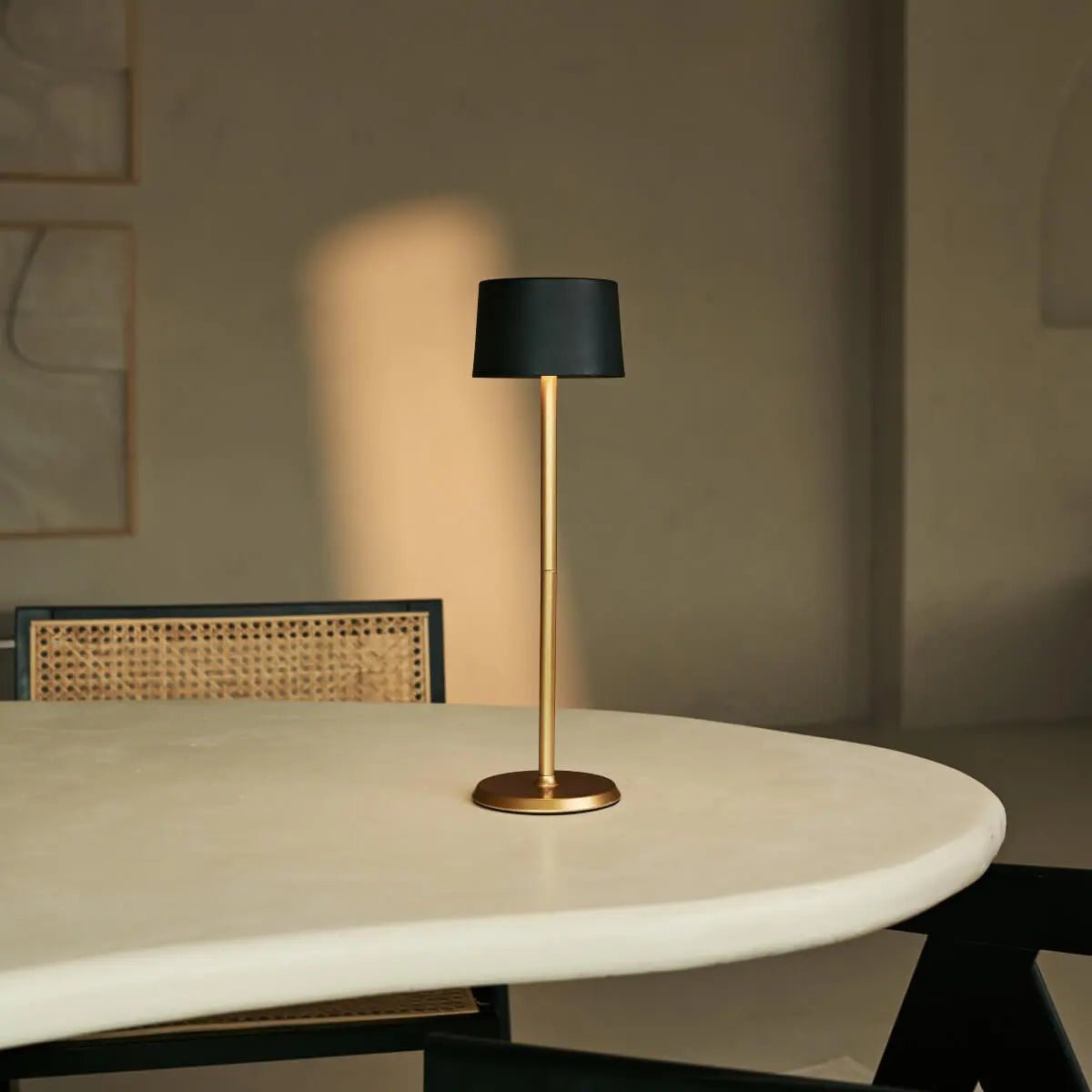 Tafellamp oplaadbaar David Zwart & Goud 2 op 1 met verstelbare hoogte