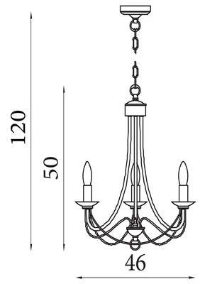 Hanglamp Maypole 3Lt - Antique Brass Metal by Searchlight
